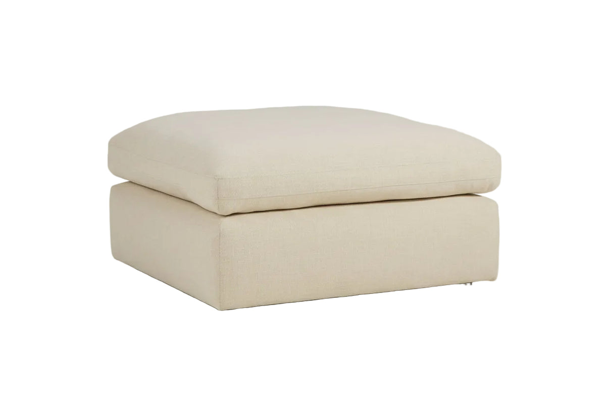 Beige ottoman on a white background
