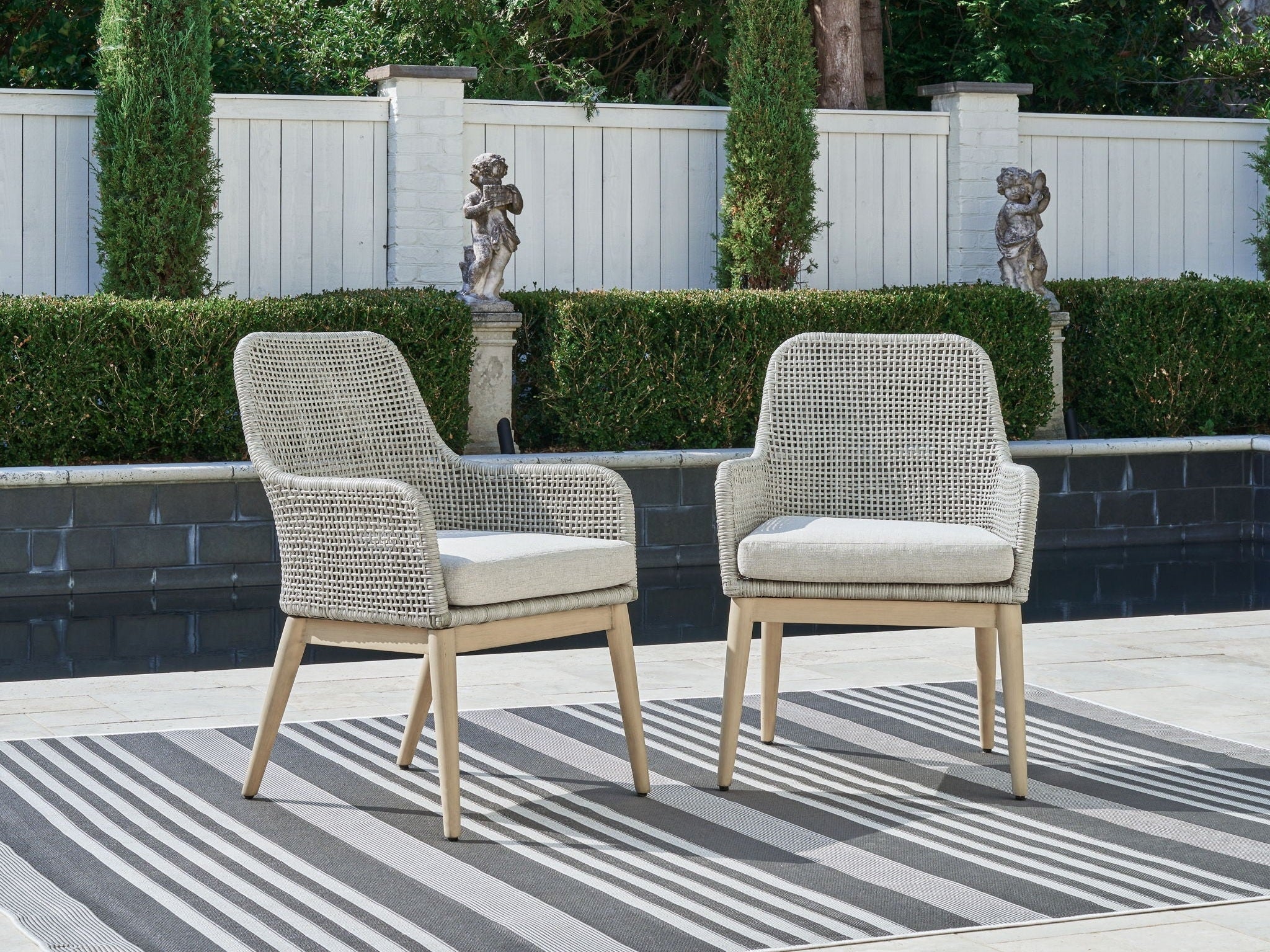 Seton Creek - Arm Chair With Cushion (Set of 2) - Gray