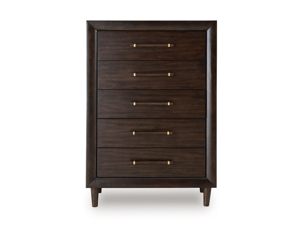 Dantenton - Five Drawer Chest - Merlot
