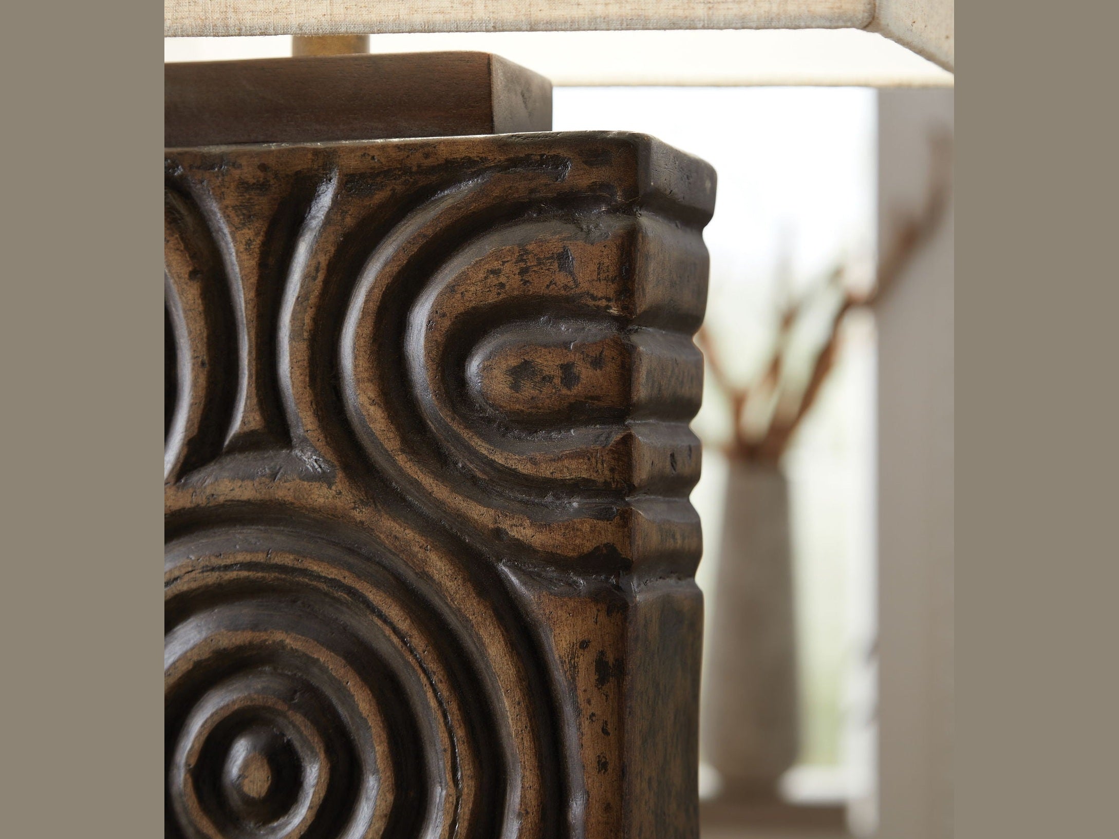 Heathbury - Paper Table Lamp - Antique Brown