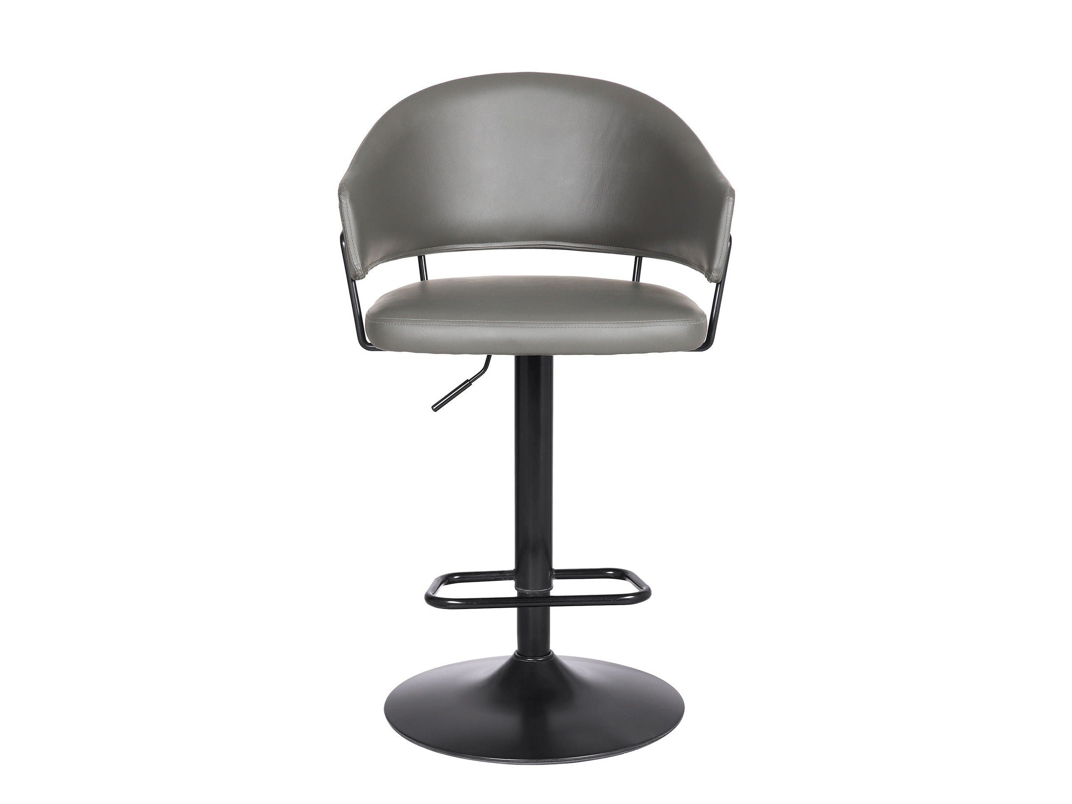 Brody - Adjustable Height Swivel Metal Base Bar Stool - Gray / Black