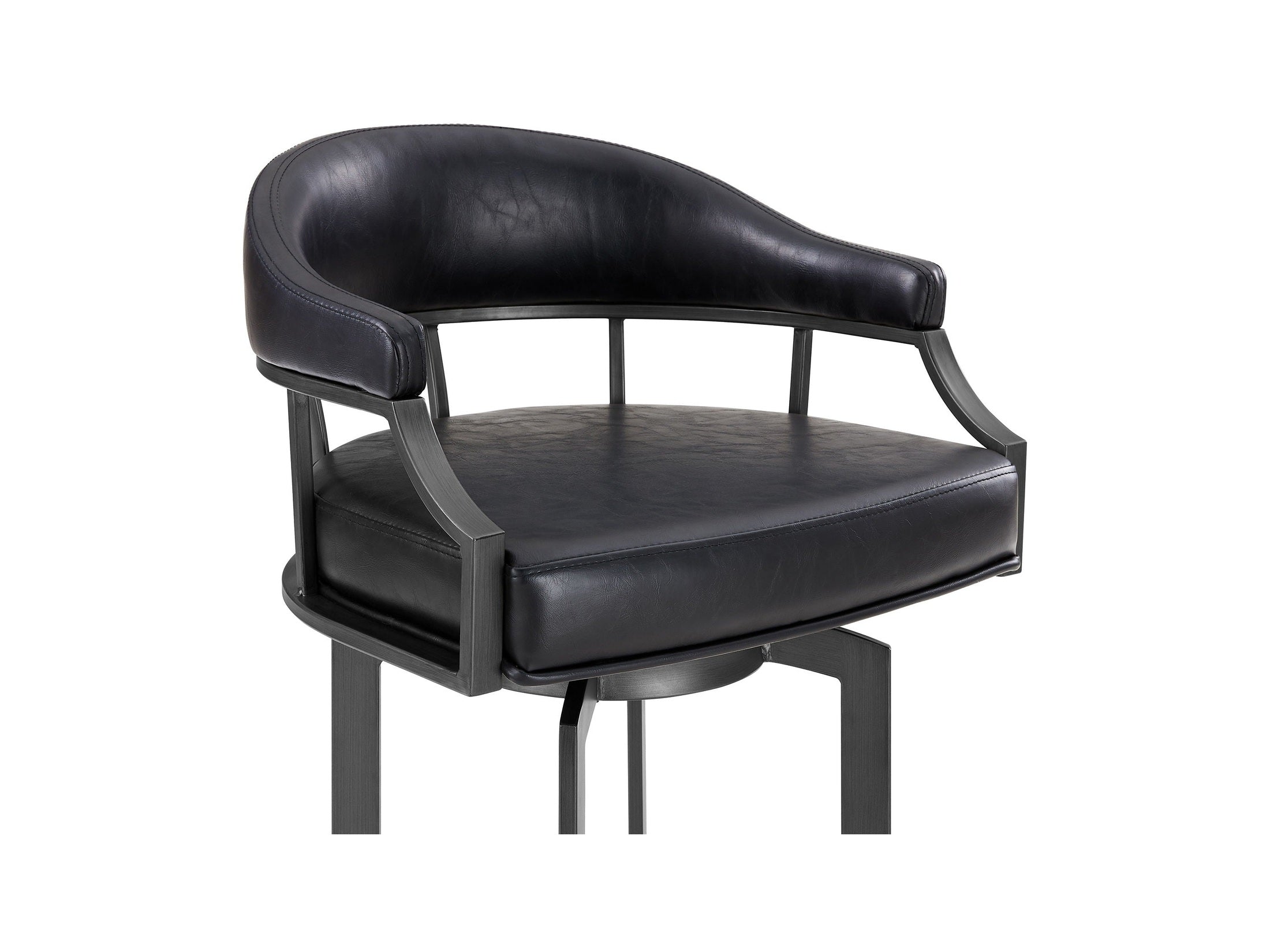 Pharaoh - Swivel Faux Leather Bar Stool - Mineral Finish
