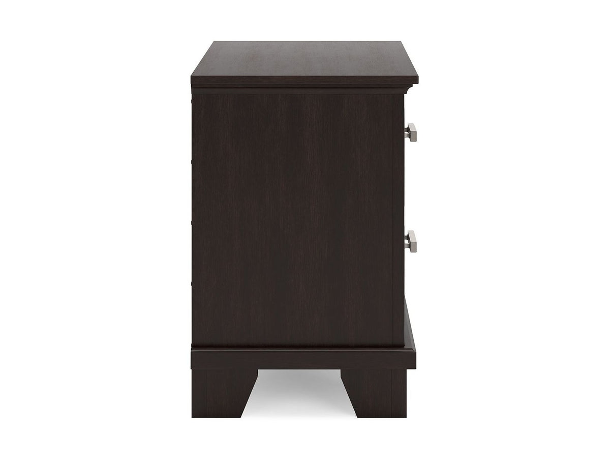 Covetown - Two Drawer Night Stand - Dark Brown