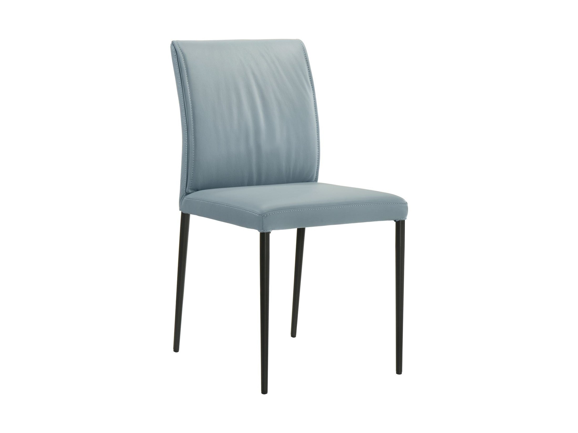 Meriam - Full Back Top Grain Leather Upholstered Metal Dining Chairs (Set of 2)