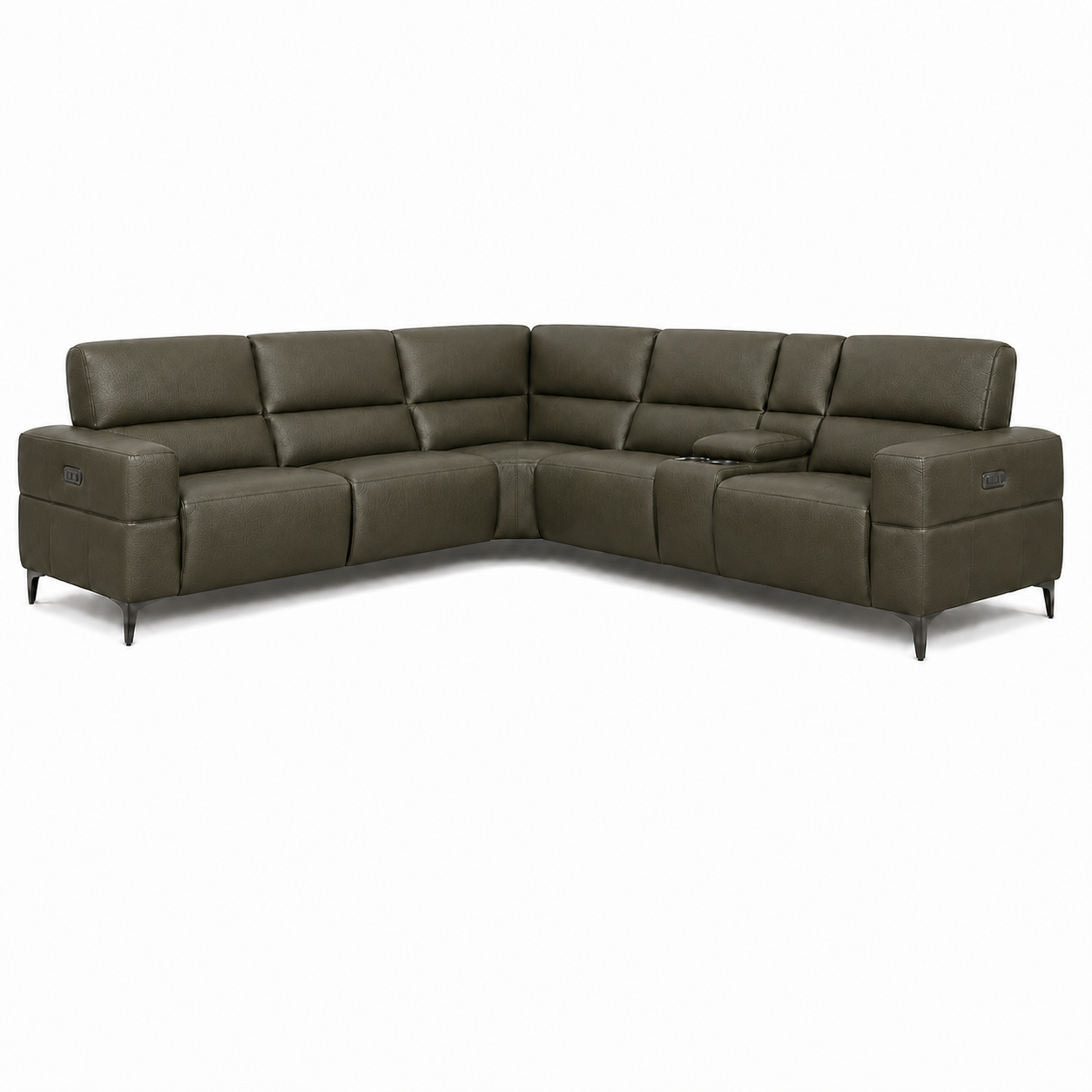 Cubo 6-Piece Sectional Sofa with Recliners, Leather
