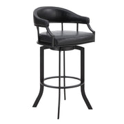 Pharaoh - Swivel Powder Coated And Faux Leather Metal Bar Stool