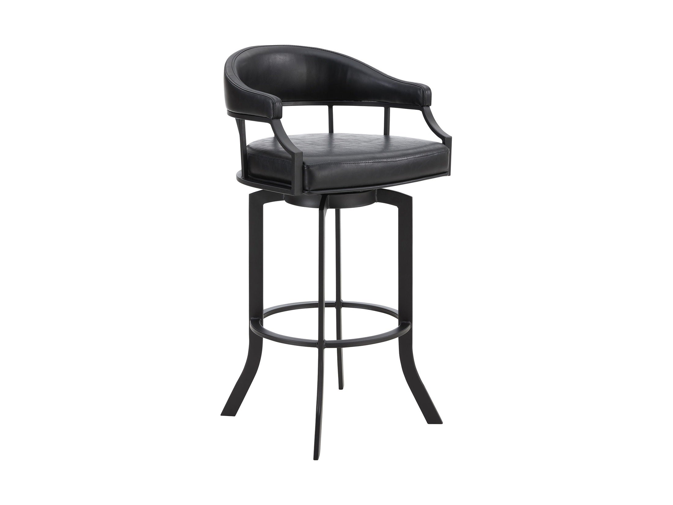 Pharaoh - Swivel Powder Coated And Faux Leather Metal Bar Stool
