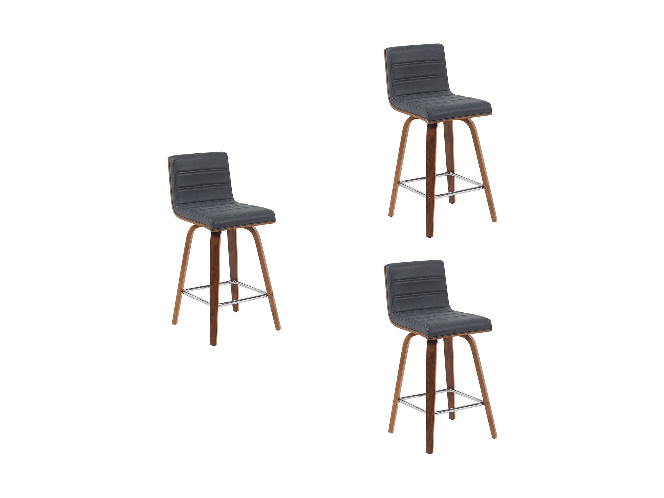 Vienna - Modern Counter Height Swivel Bar Stool - Walnut Finished Wood Frame