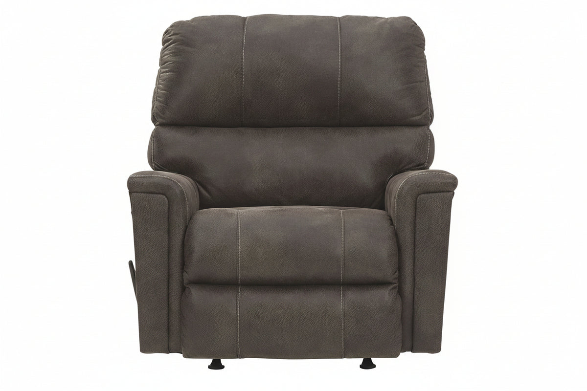 Gray recliner chair on a white background