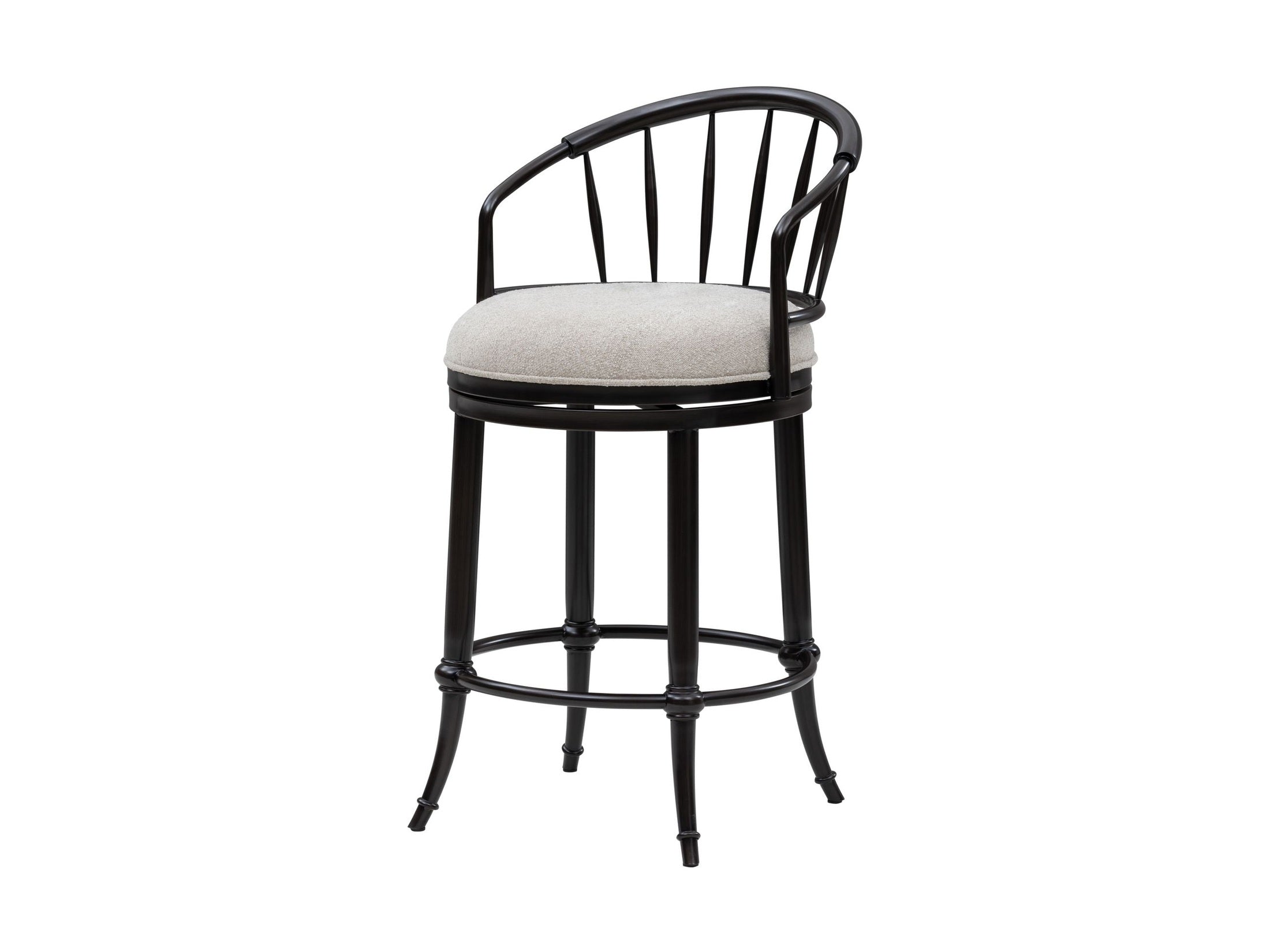 Luther - Commercial Grade Steel Frame Fabric Upholstered Swivel Counter Height Barstool