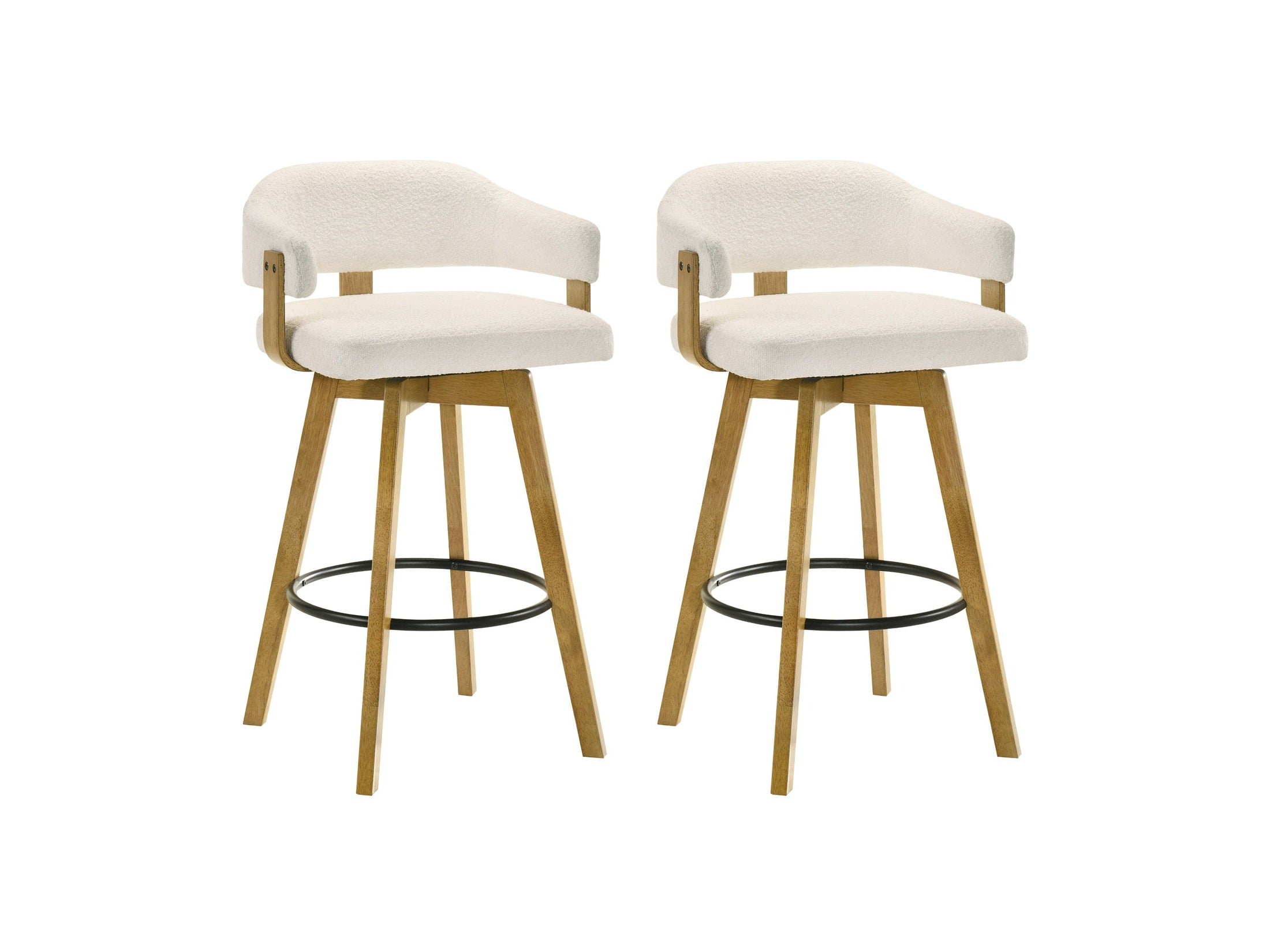 Callah - Contemporary Natural Wood Bar Height Kitchen Bar Stool
