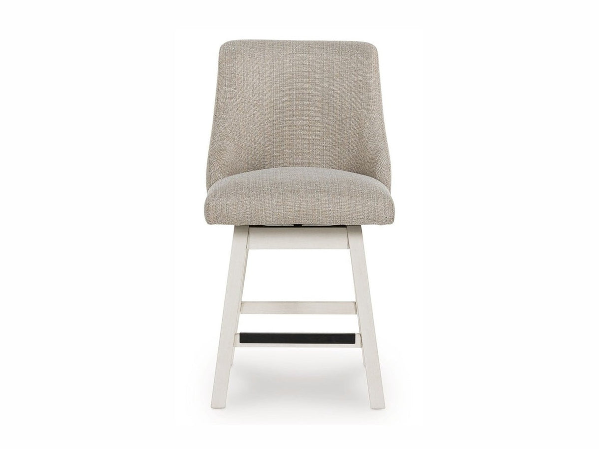 Robbinsdale - Upholstered Swivel Curved Back Barstool (Set of 2) - Antique White