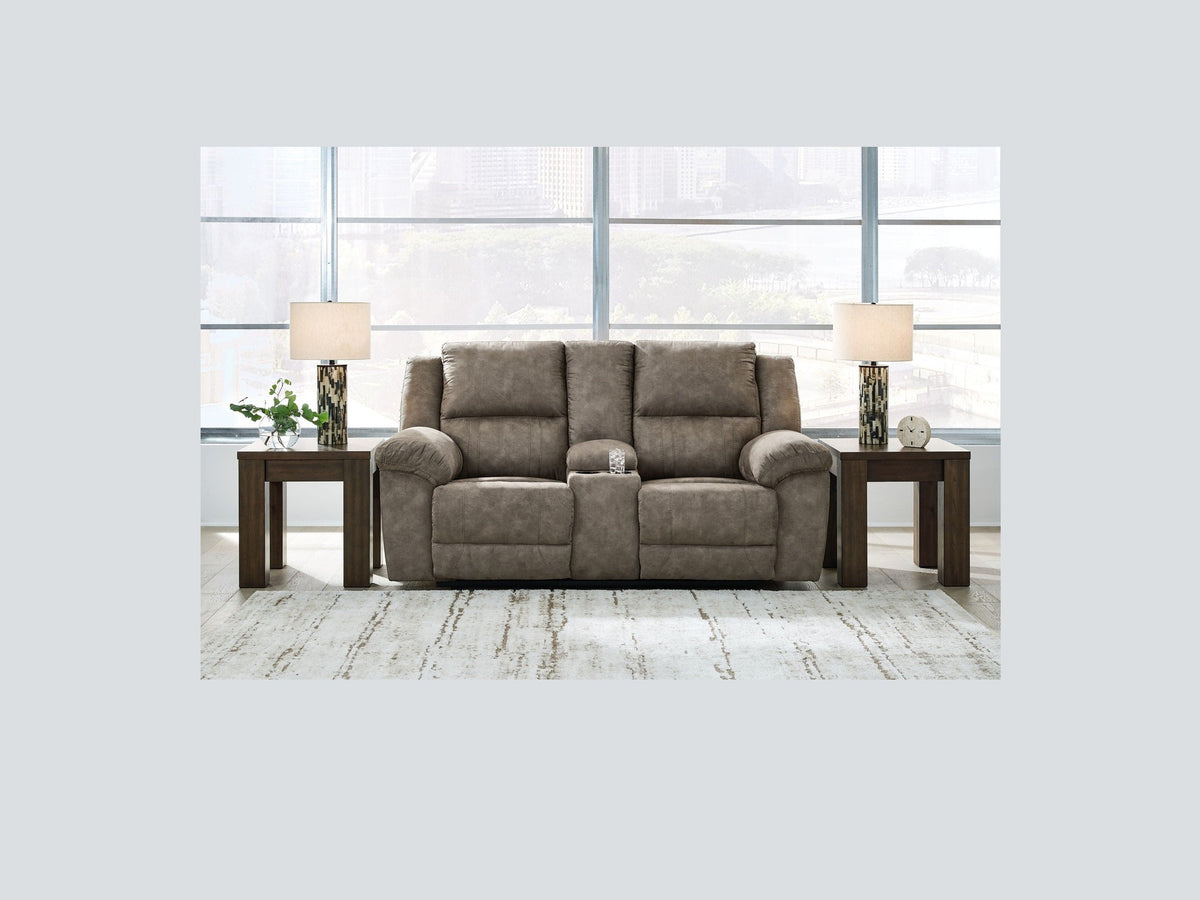 Laresview - Dbl Reclining Loveseat with Console - Fossil