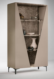 Fidia - 2 Door Vitrine - Beige