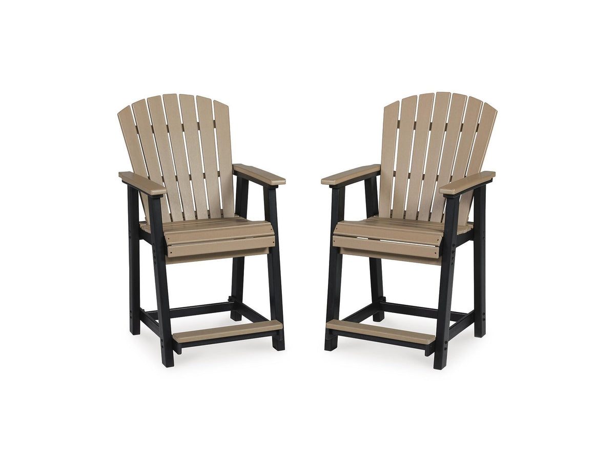 Fairen Trail - Barstool (Set of 2) - Black / Driftwood
