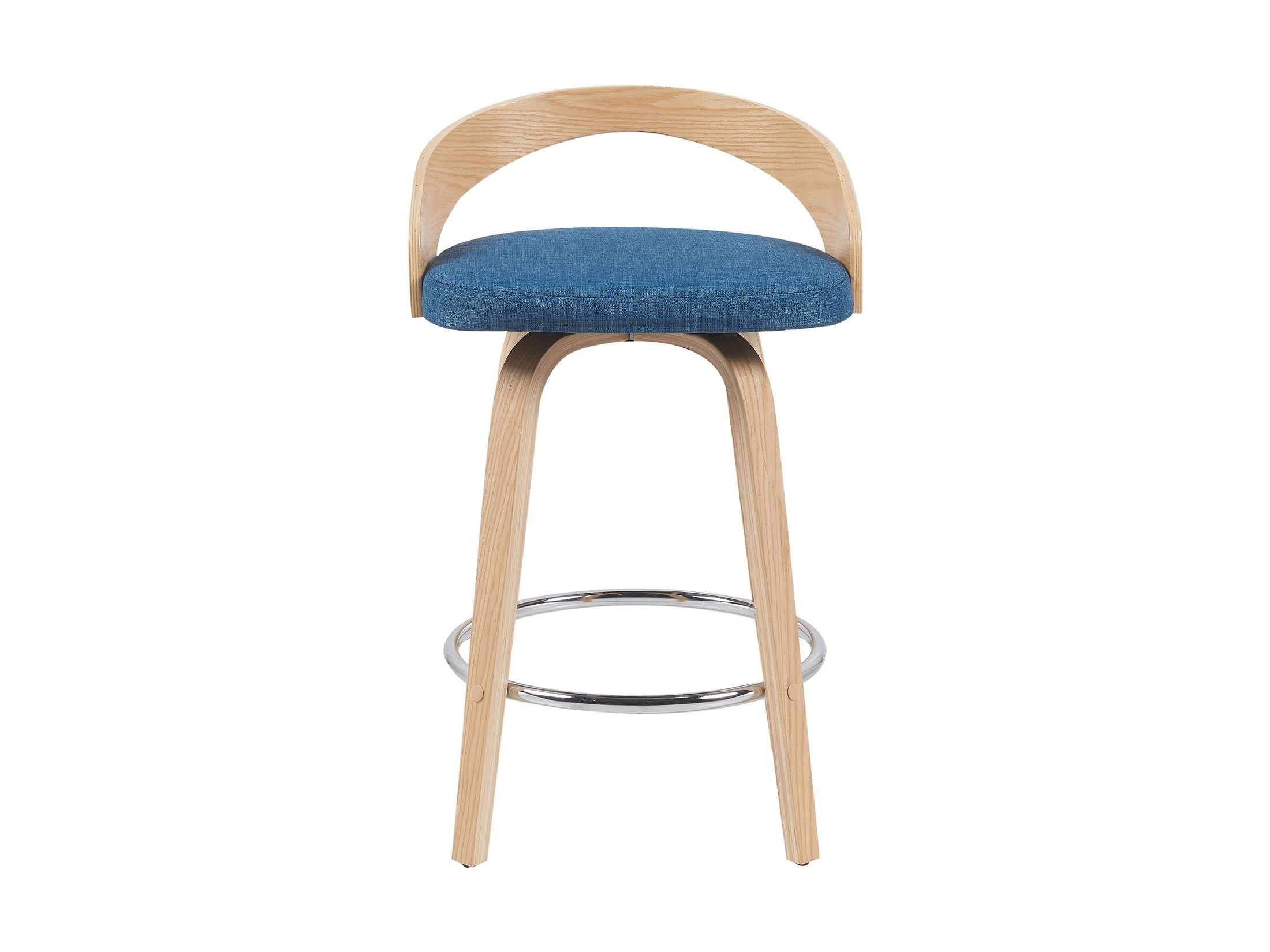 Sonia - Modern Swivel Counter Height Bar Stool - Patterned Oak Wood Finish