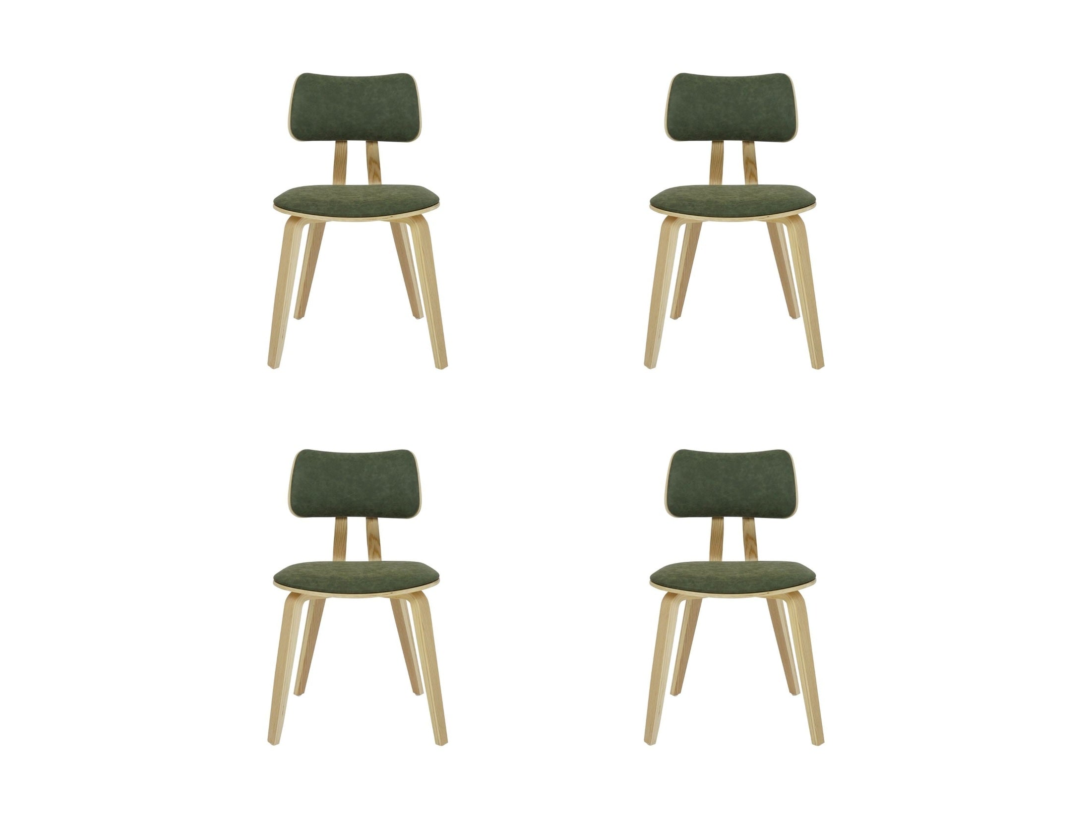 Jaguar - Curved Back Wood Dining Chair With Faux Leather Seat