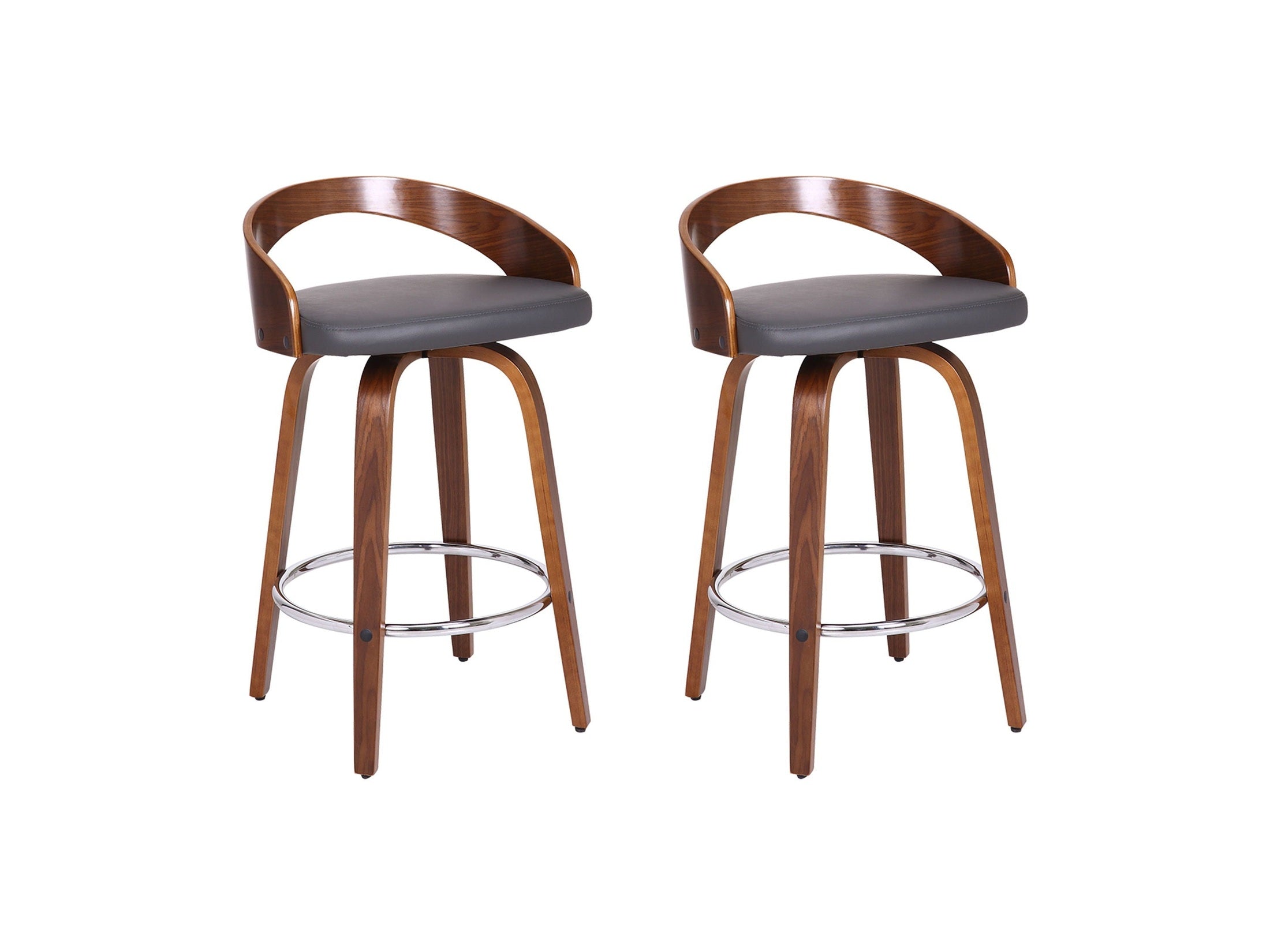 Sonia - 26" Counter Height Swivel Bar Stool - Walnut Wood