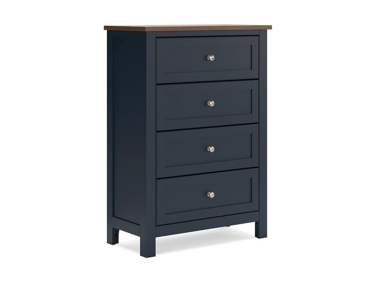 Landocken - Four Drawer Chest - Brown / Blue