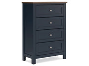 Landocken - Four Drawer Chest - Brown / Blue