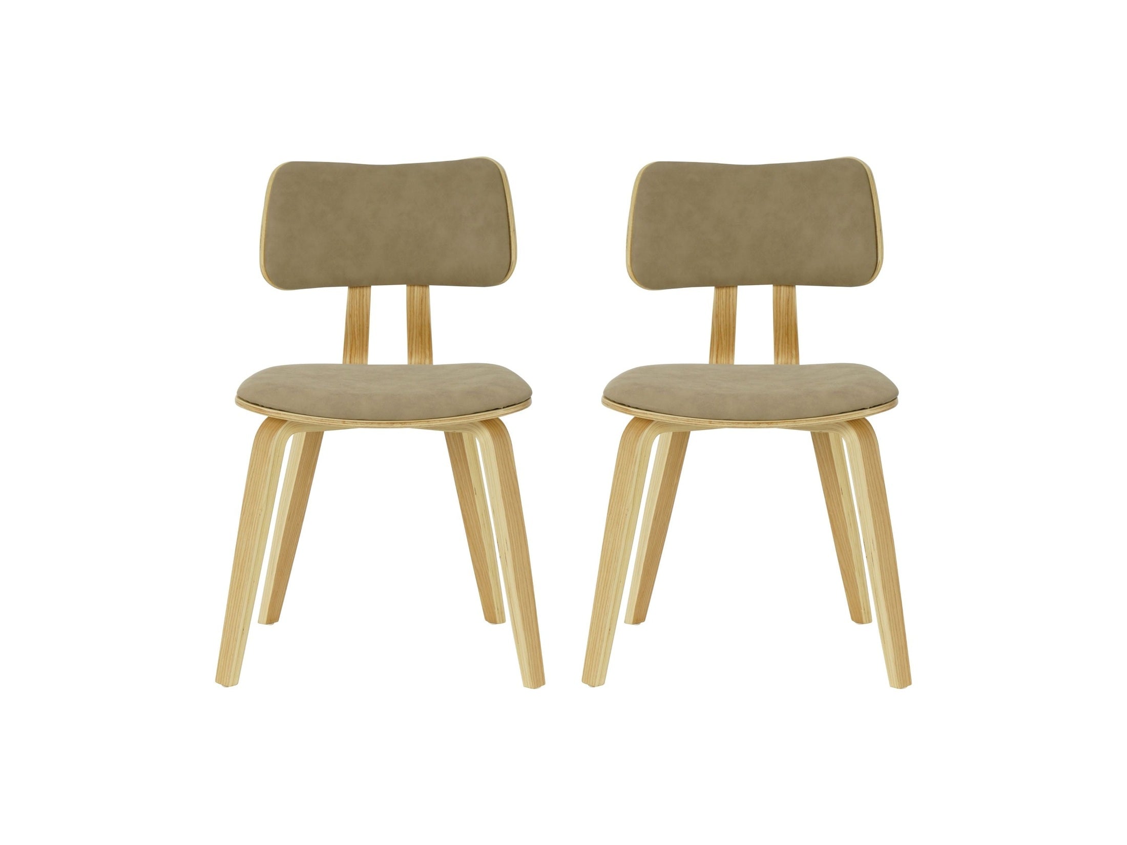 Jaguar - Curved Back Wood Dining Chair With Faux Leather Seat