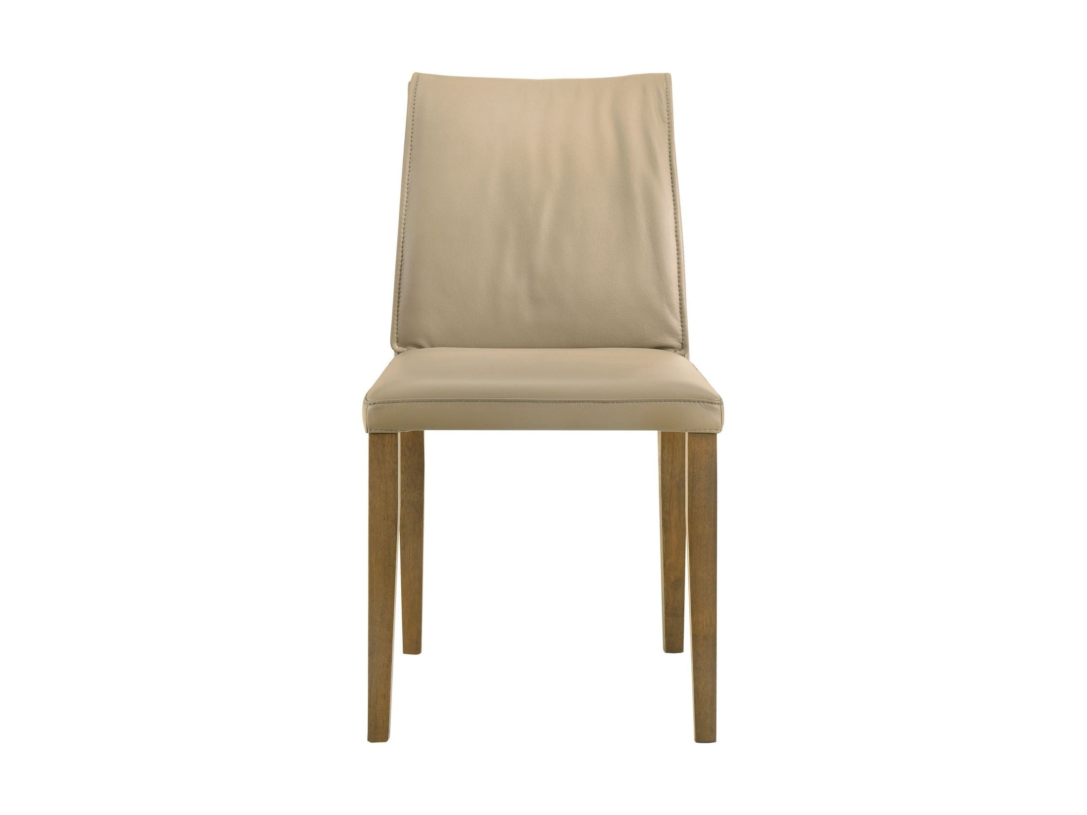 Velena - Full Back Top Grain Leather Upholstered Wood Dining Chairs (Set of 2) - Khaki