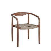 Cove - Outdoor Dining Chair With Tapered Legs (Set of 2) - Brown Eucalyptus / Rope Seat