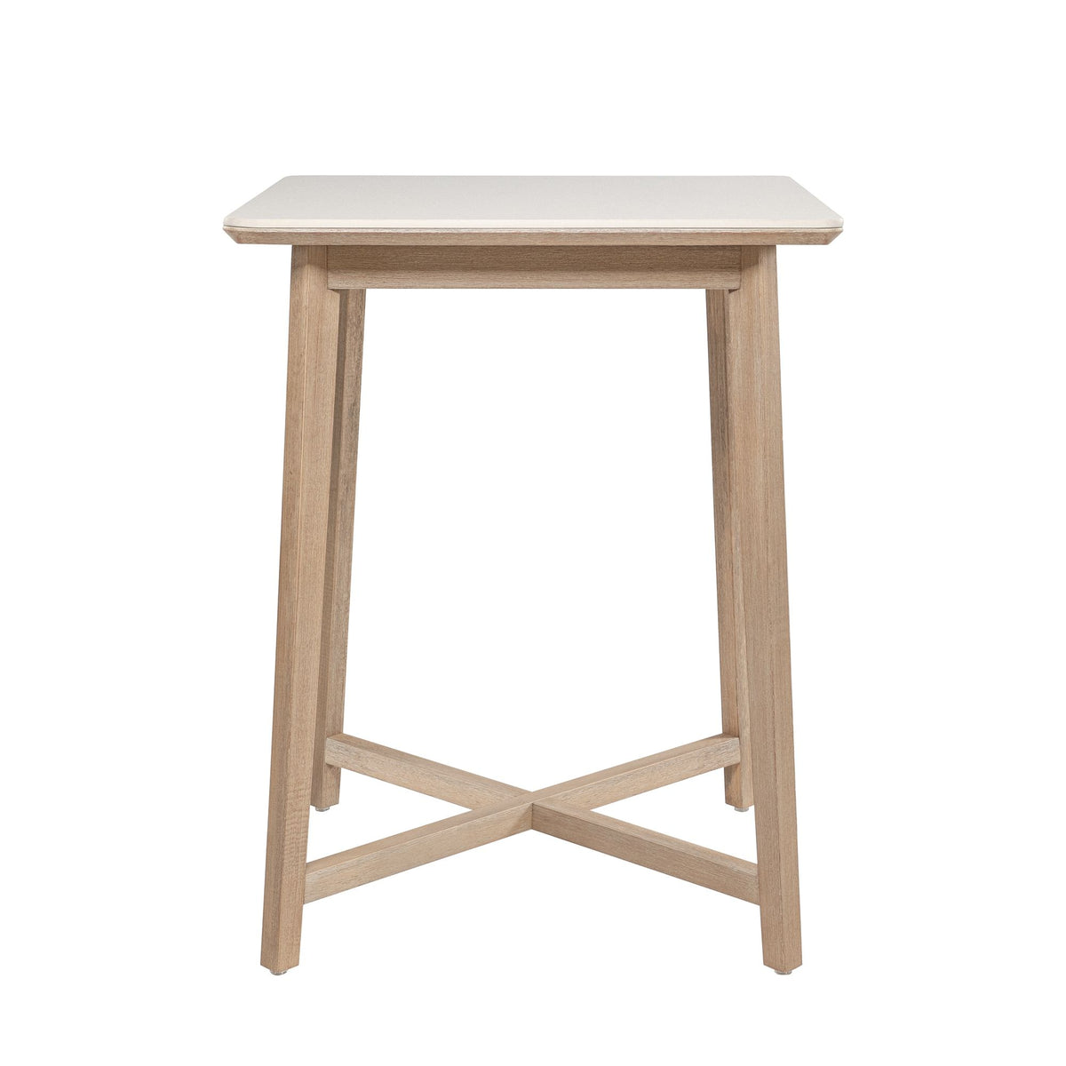 Darling - 34" Square Outdoor Pub Table - Superstone & Eucalyptus