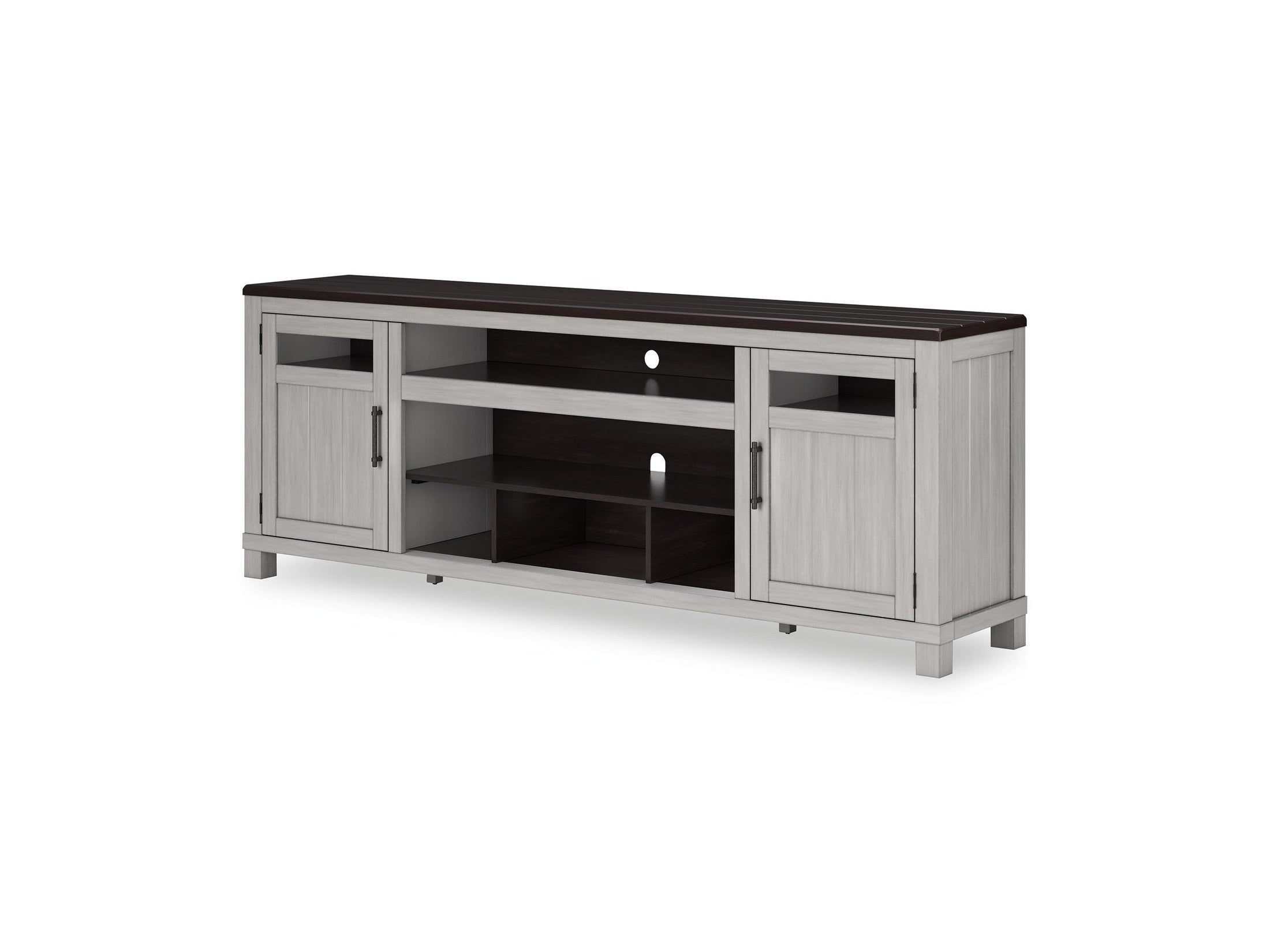 Darborn - XL TV Stand W/Fireplace Option - Gray / Brown