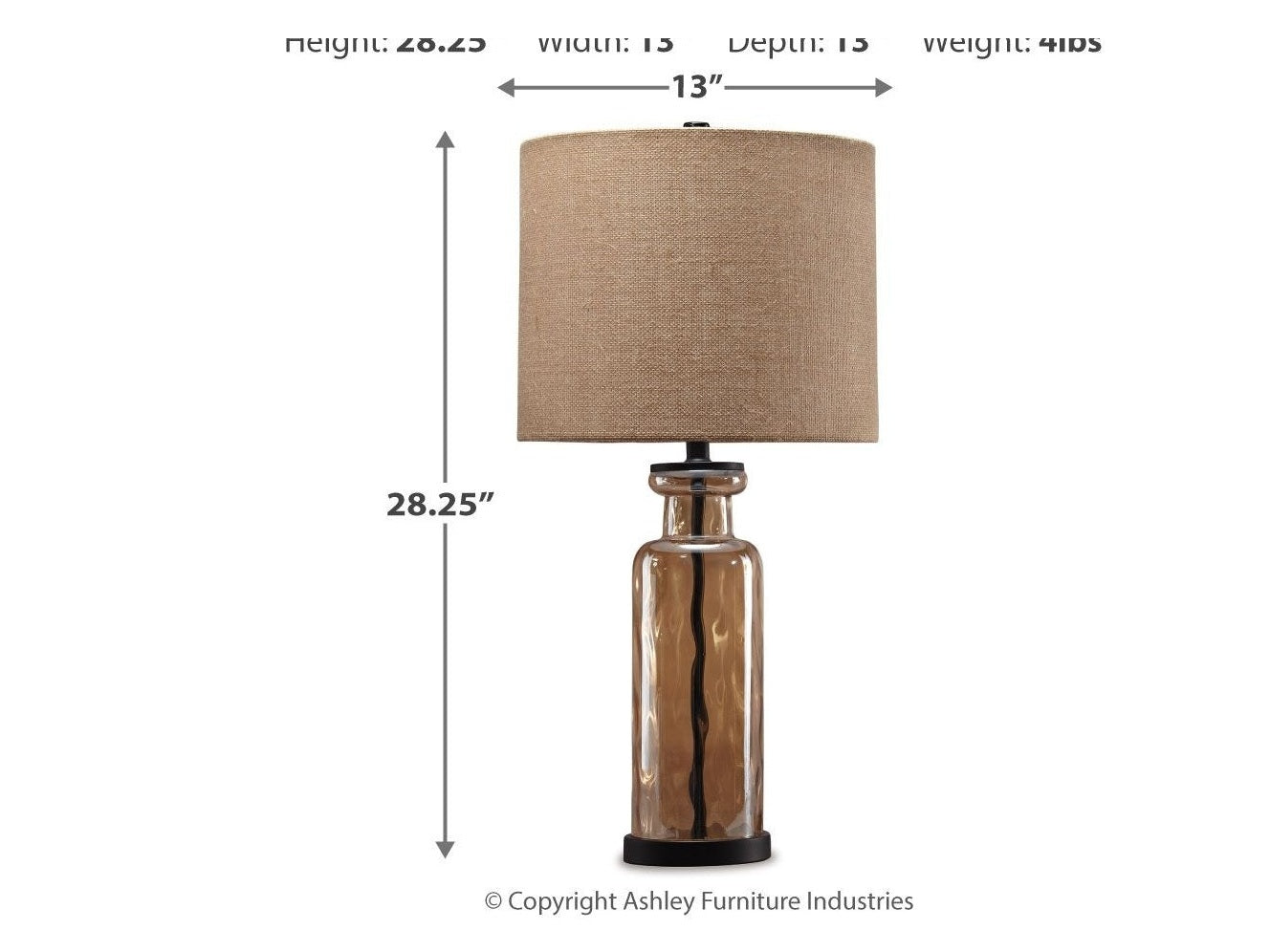 Laurentia - Glass Table Lamp  - Champagne