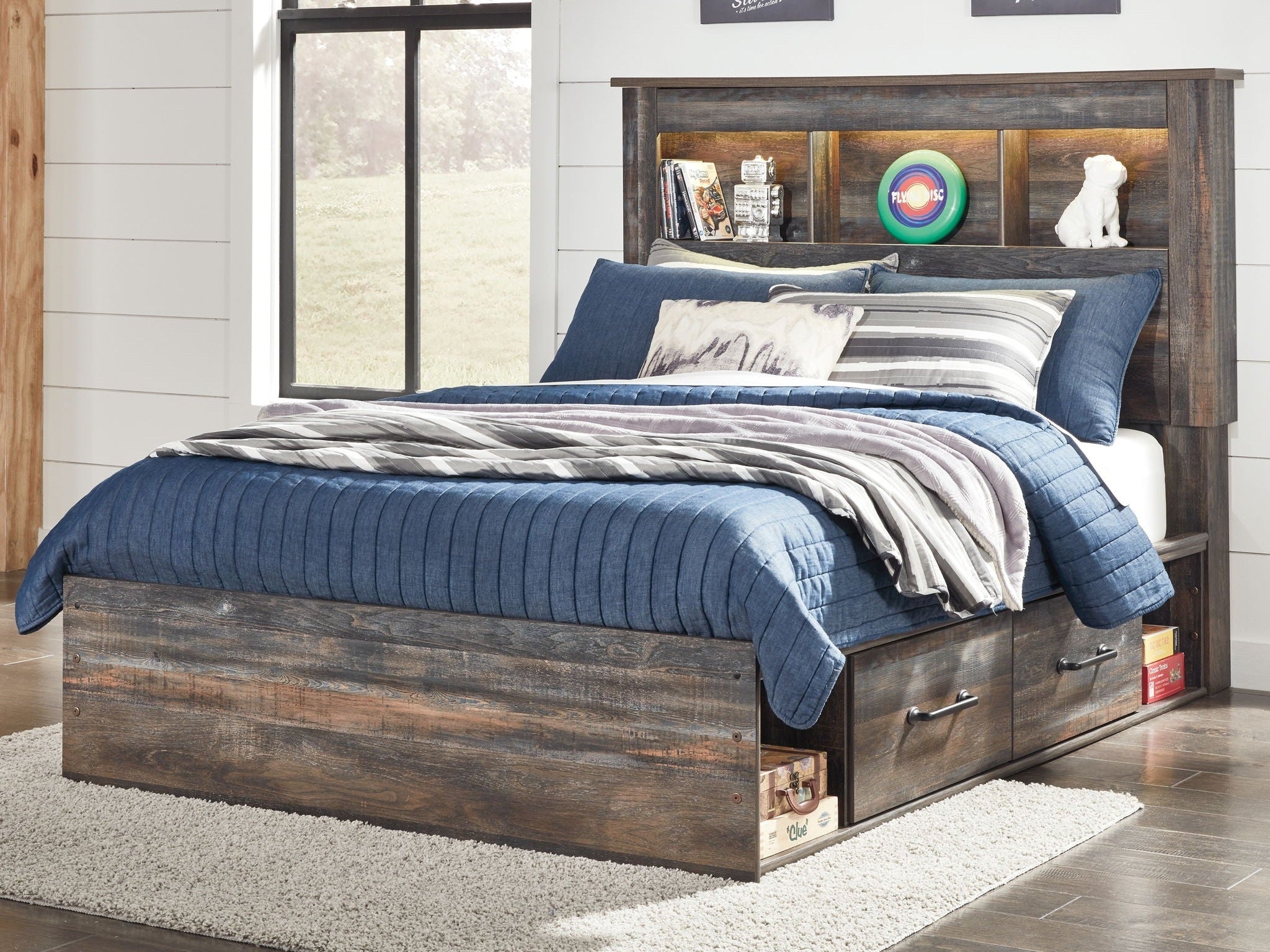 Drystan - Panel Bookcase Bed