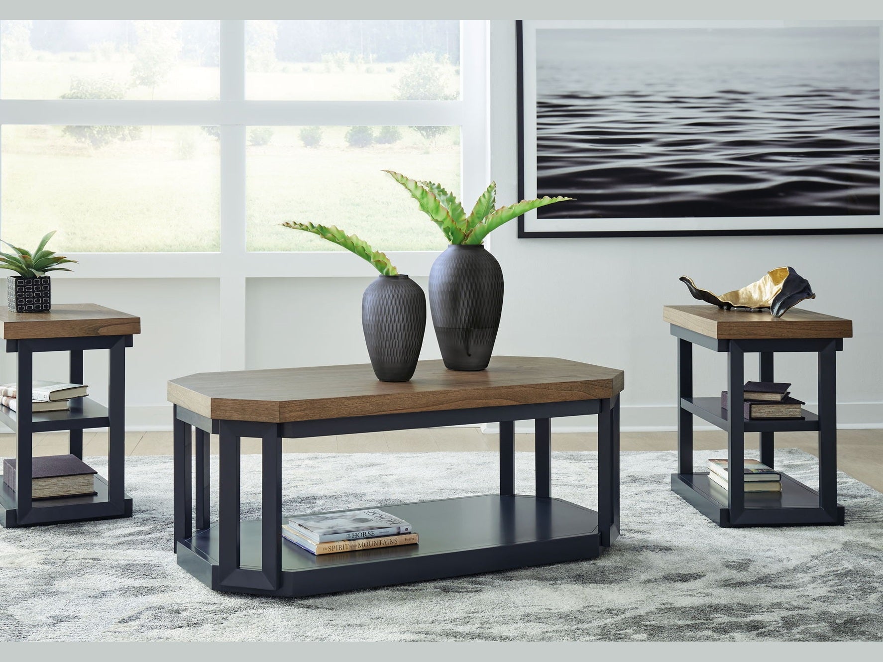 Landocken - Occasional Table Set (Set of 3) - Brown / Blue