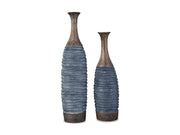 Blayze - Vase Set (Set of 2) - Antique Gray / Brown