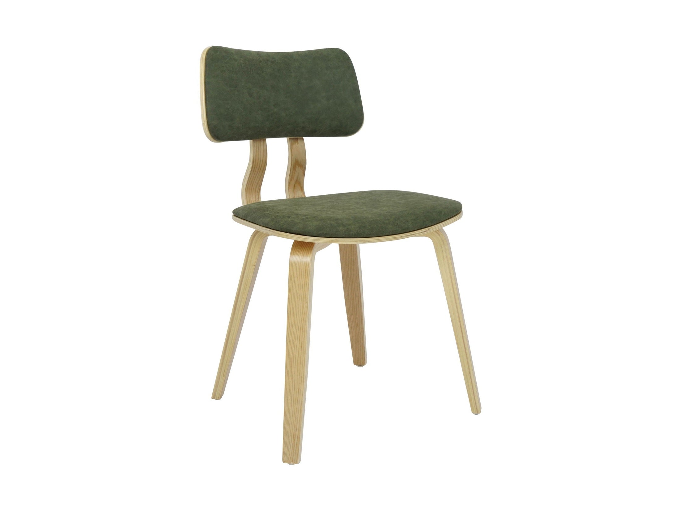 Jaguar - Curved Back Wood Dining Chair With Faux Leather Seat