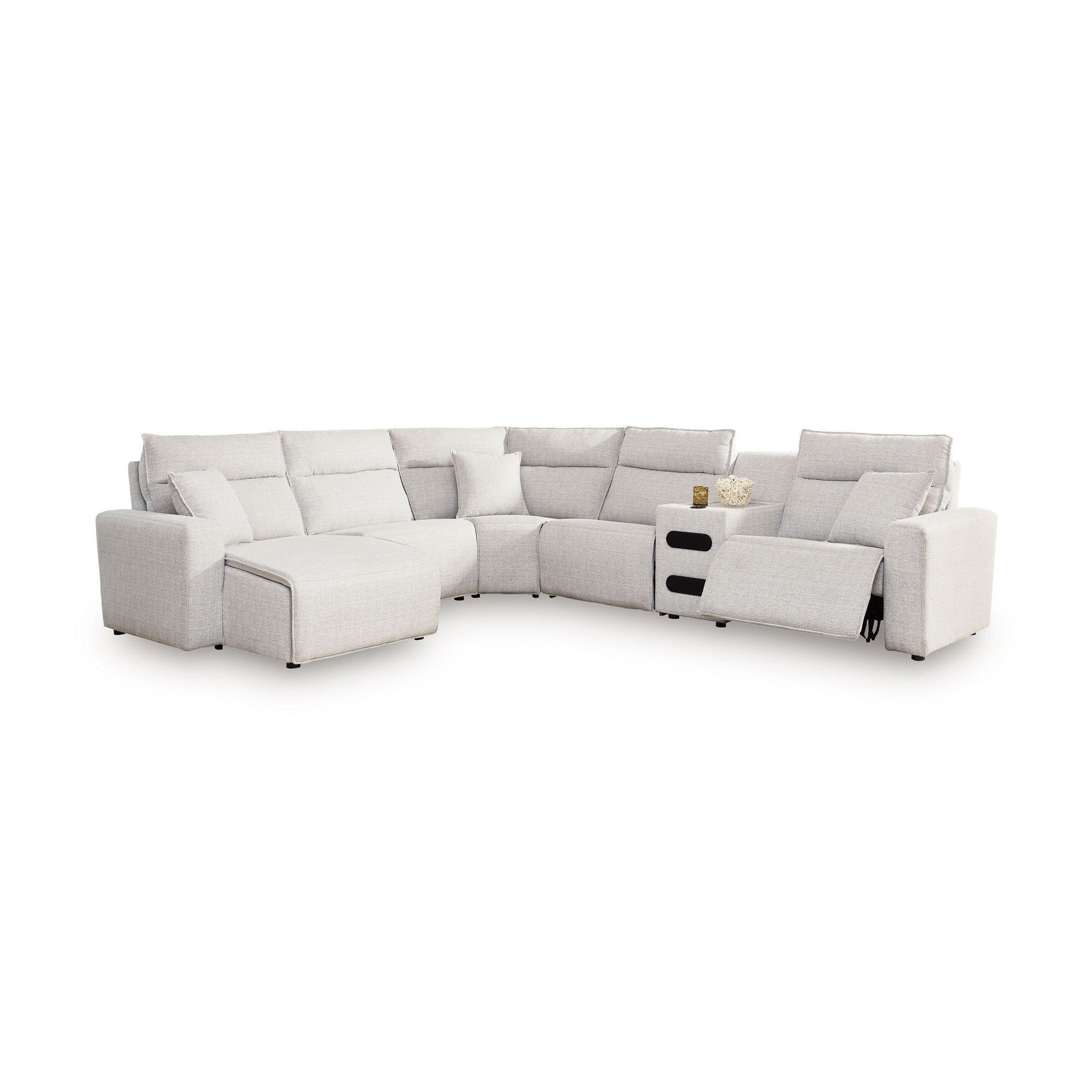 Modmax II gray sectional sofa on a white background.