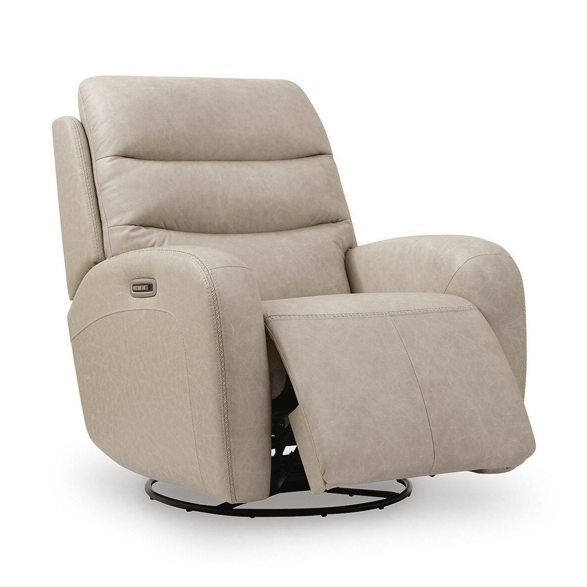 Motion-Max - Swivel Glider Power Recliner - Stonewash