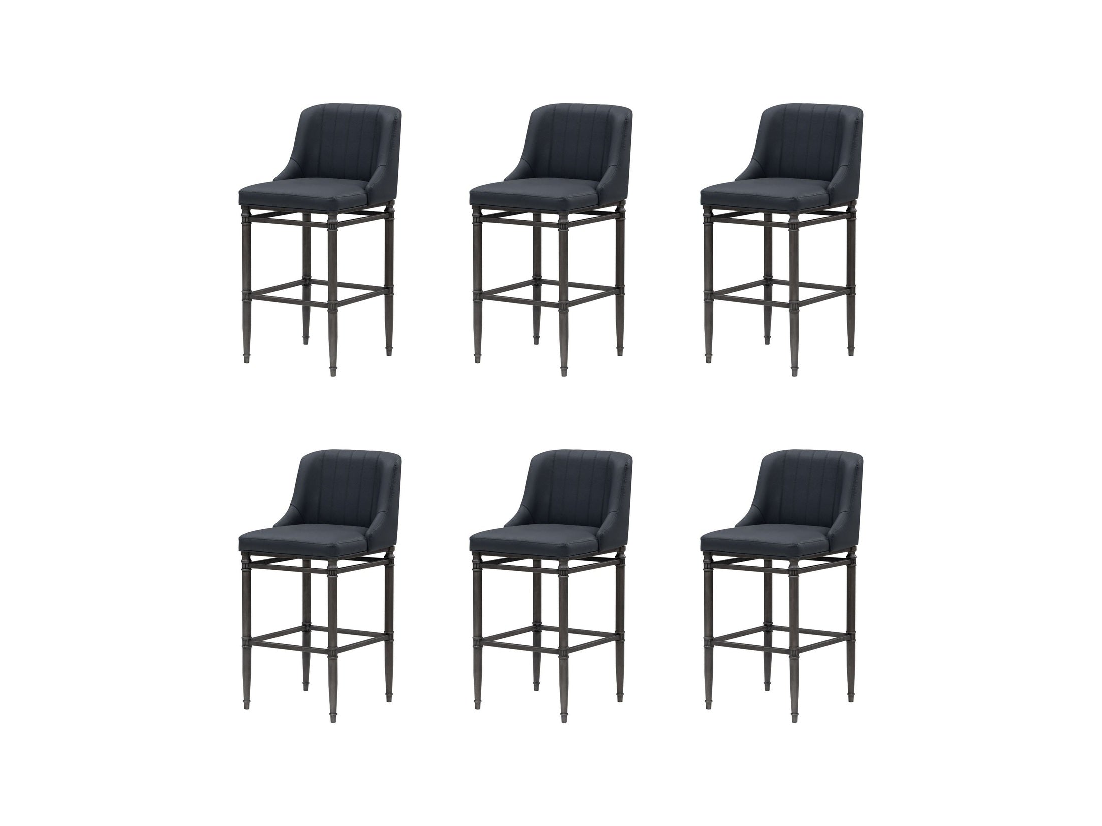 Marvin - Steel Frame Faux Leather Upholstered Bar Height Barstool