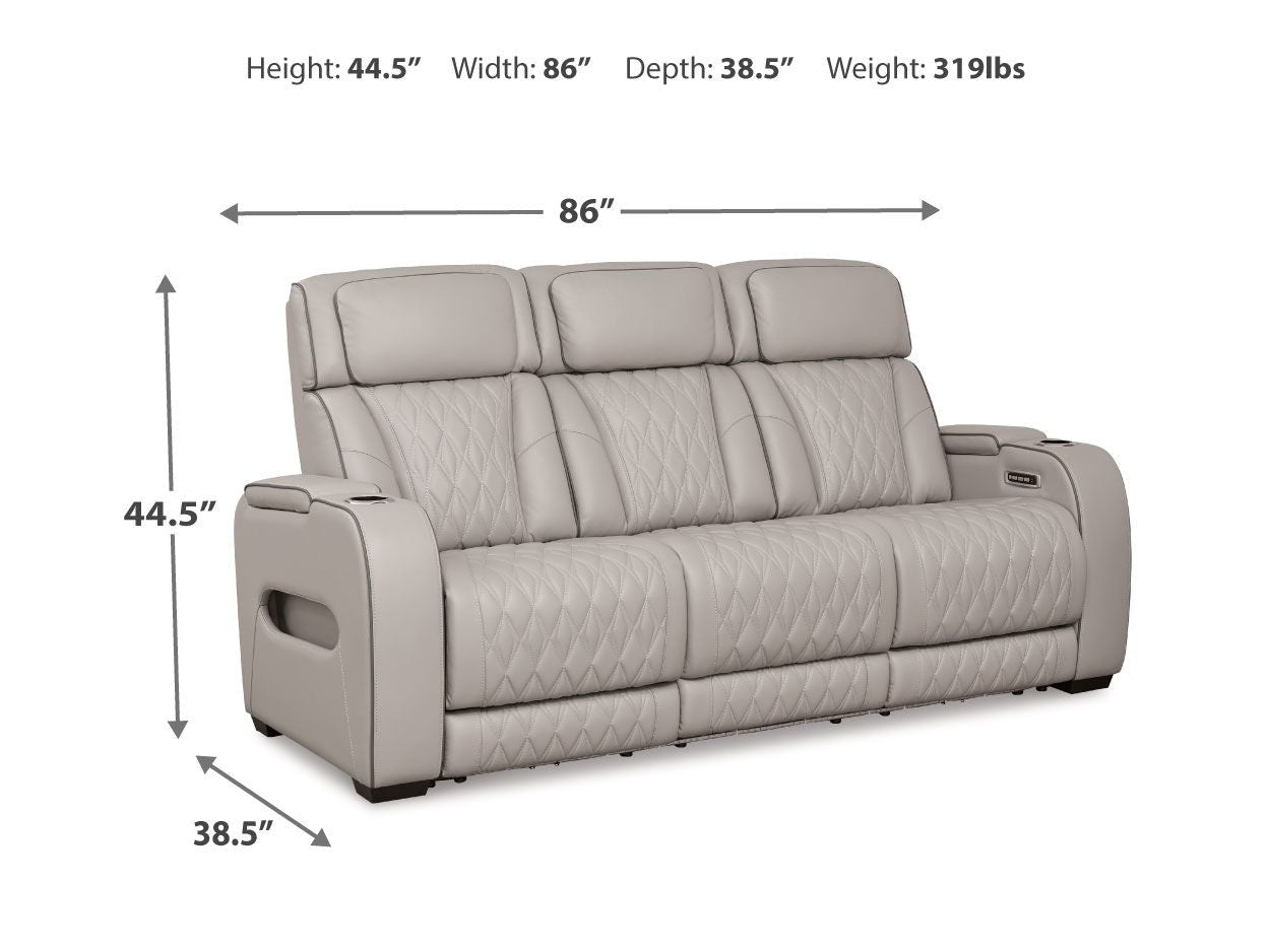 Boyington - Power Reclining Sofa With Adj Headrest