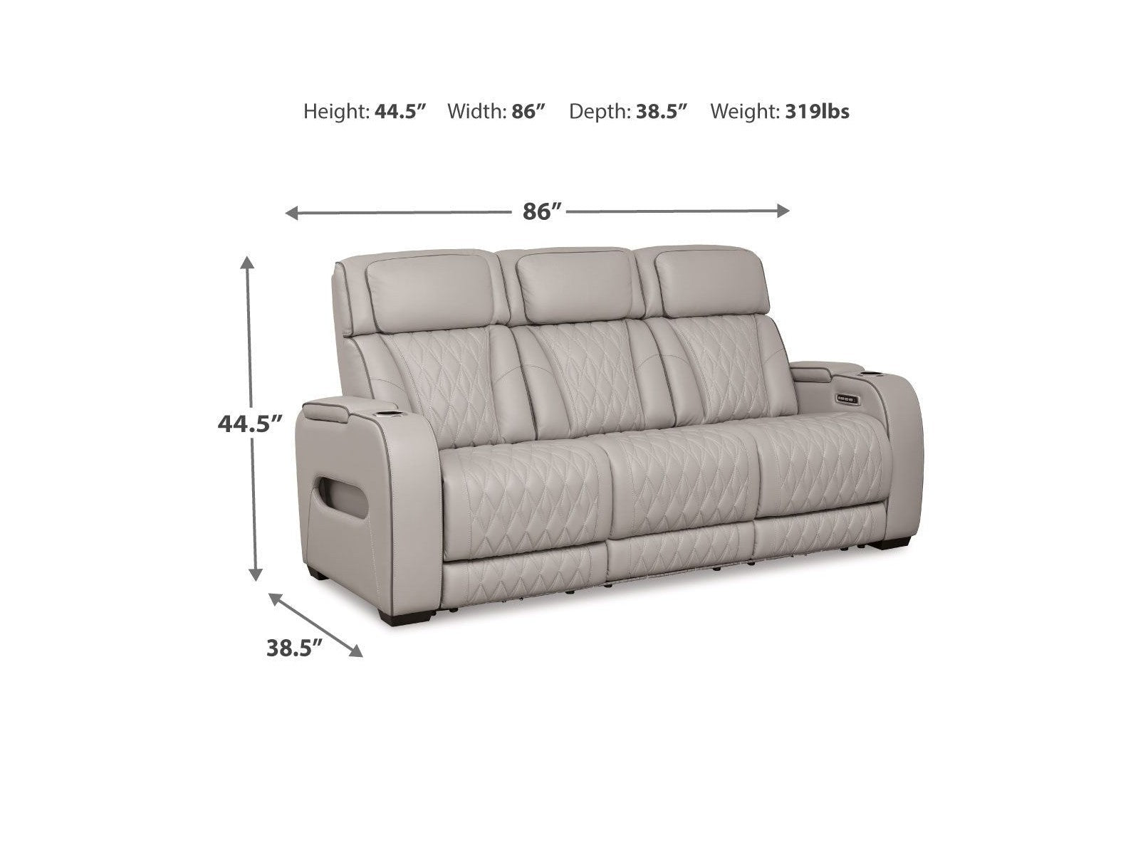 Boyington - Power Reclining Sofa With Adj Headrest
