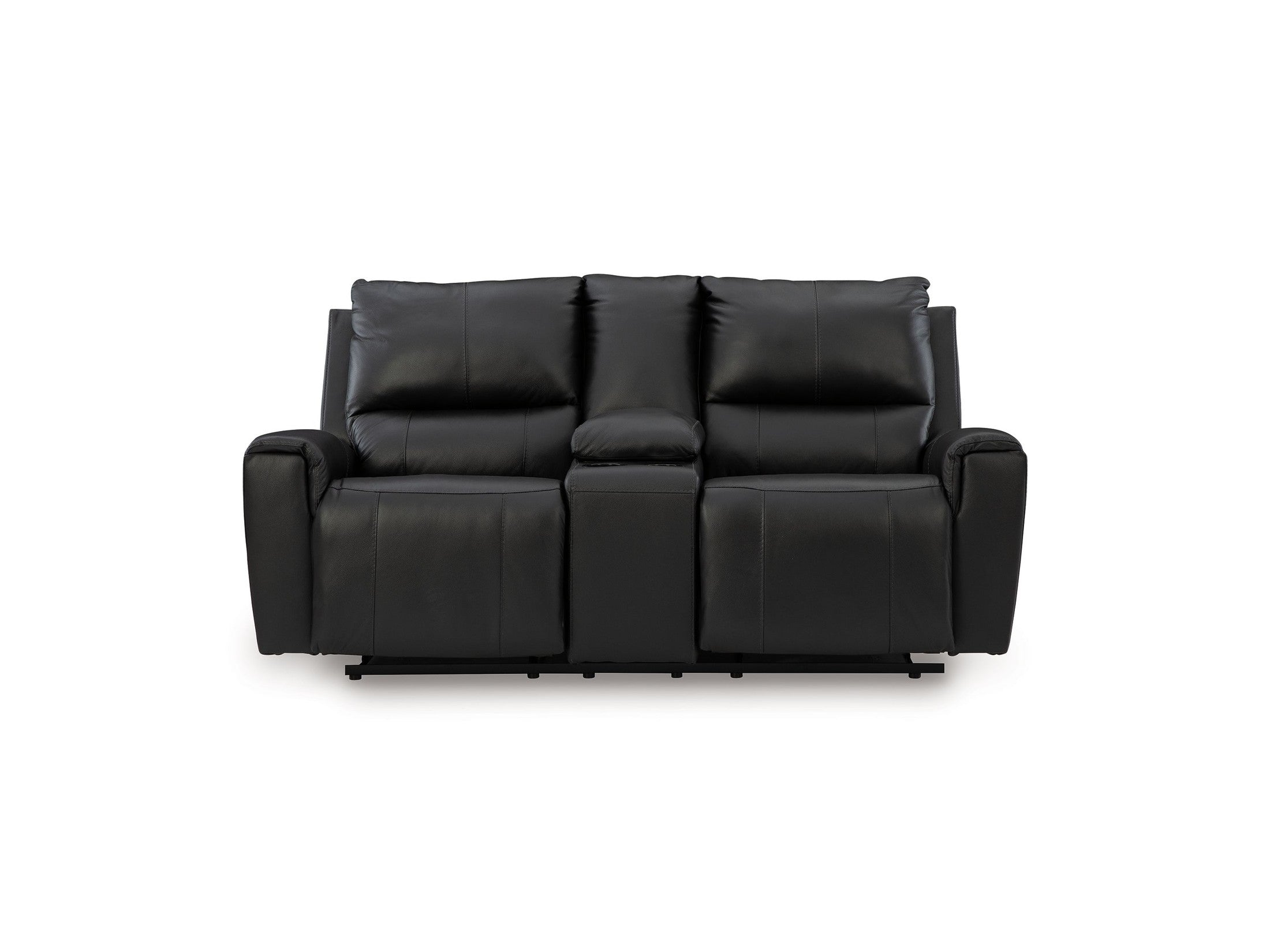 Glossmore - Reclining Loveseat With Console - Black
