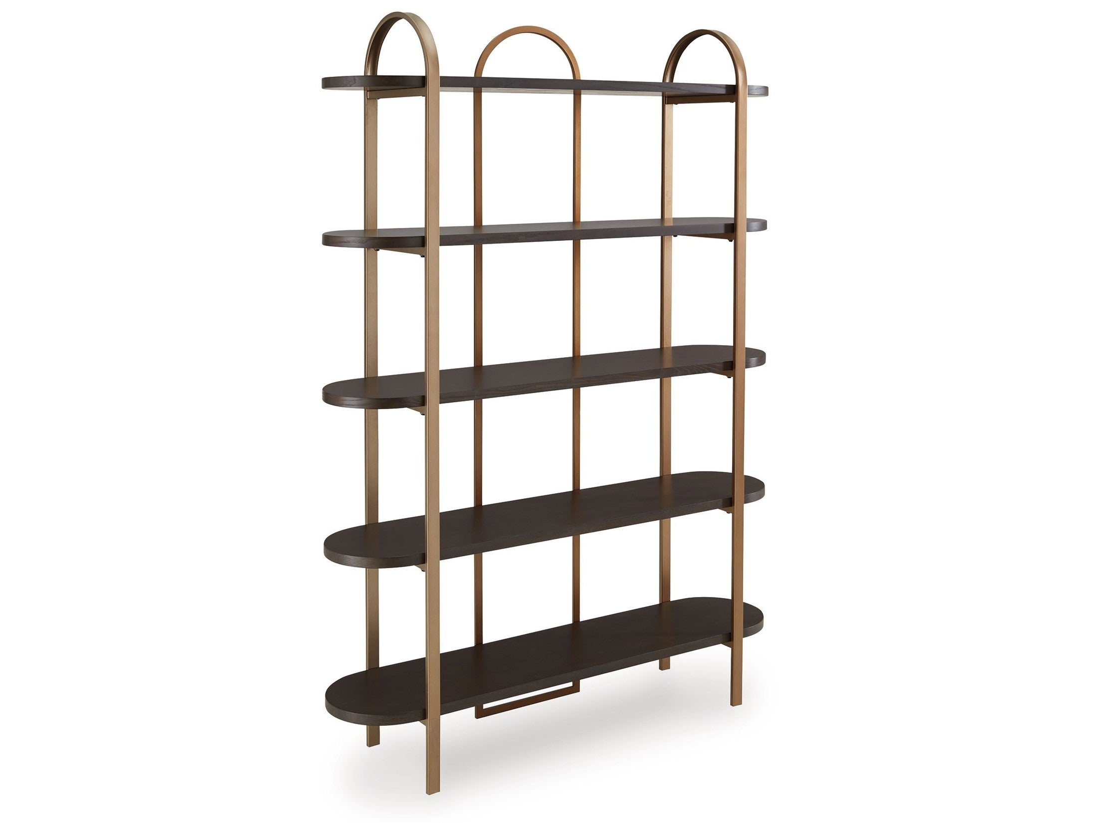Brentmour - Bookcase - Brown / Gold Finish