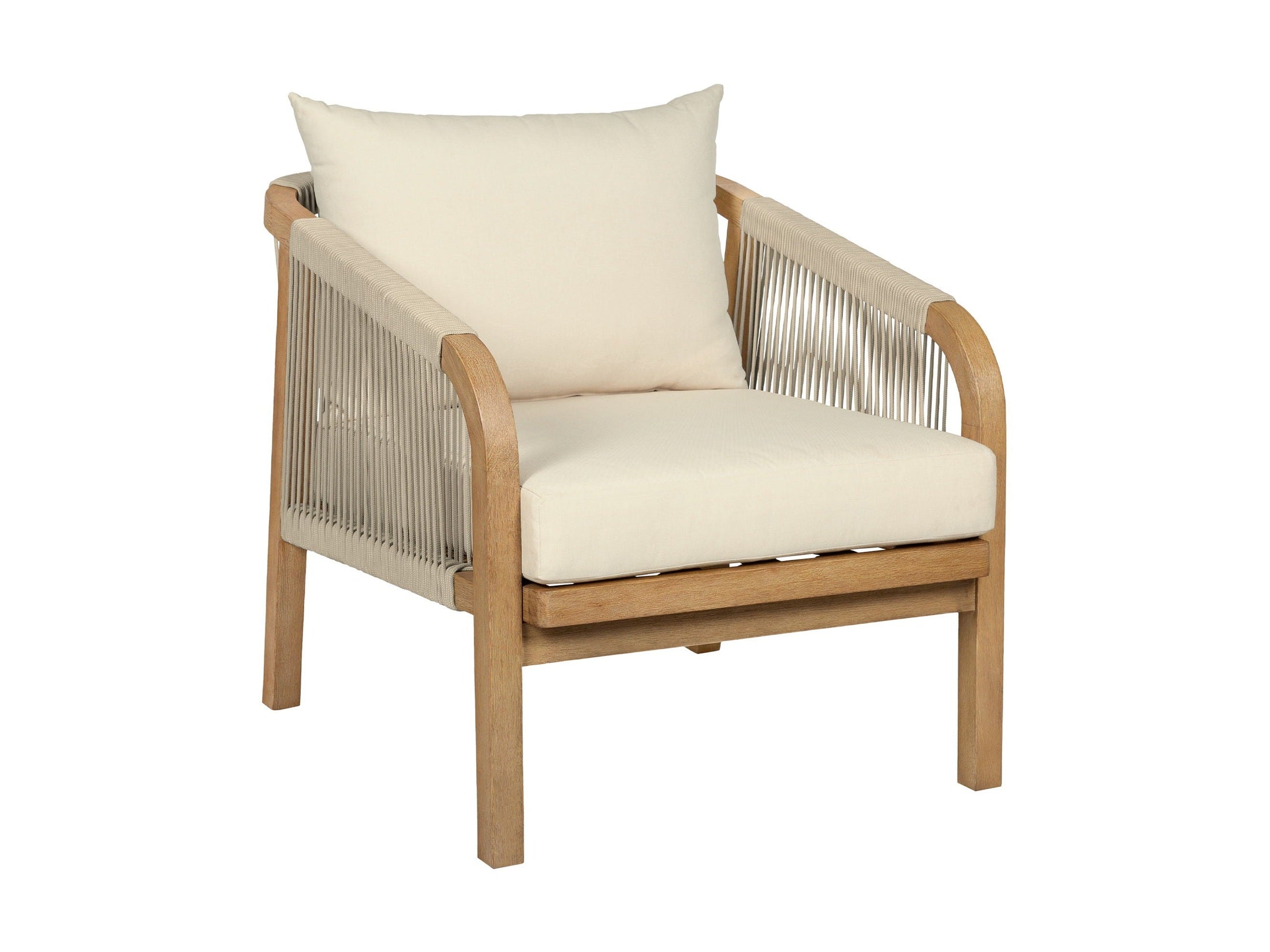 Cypress - Outdoor Patio Chair - Blonde Eucalyptus / Ivory