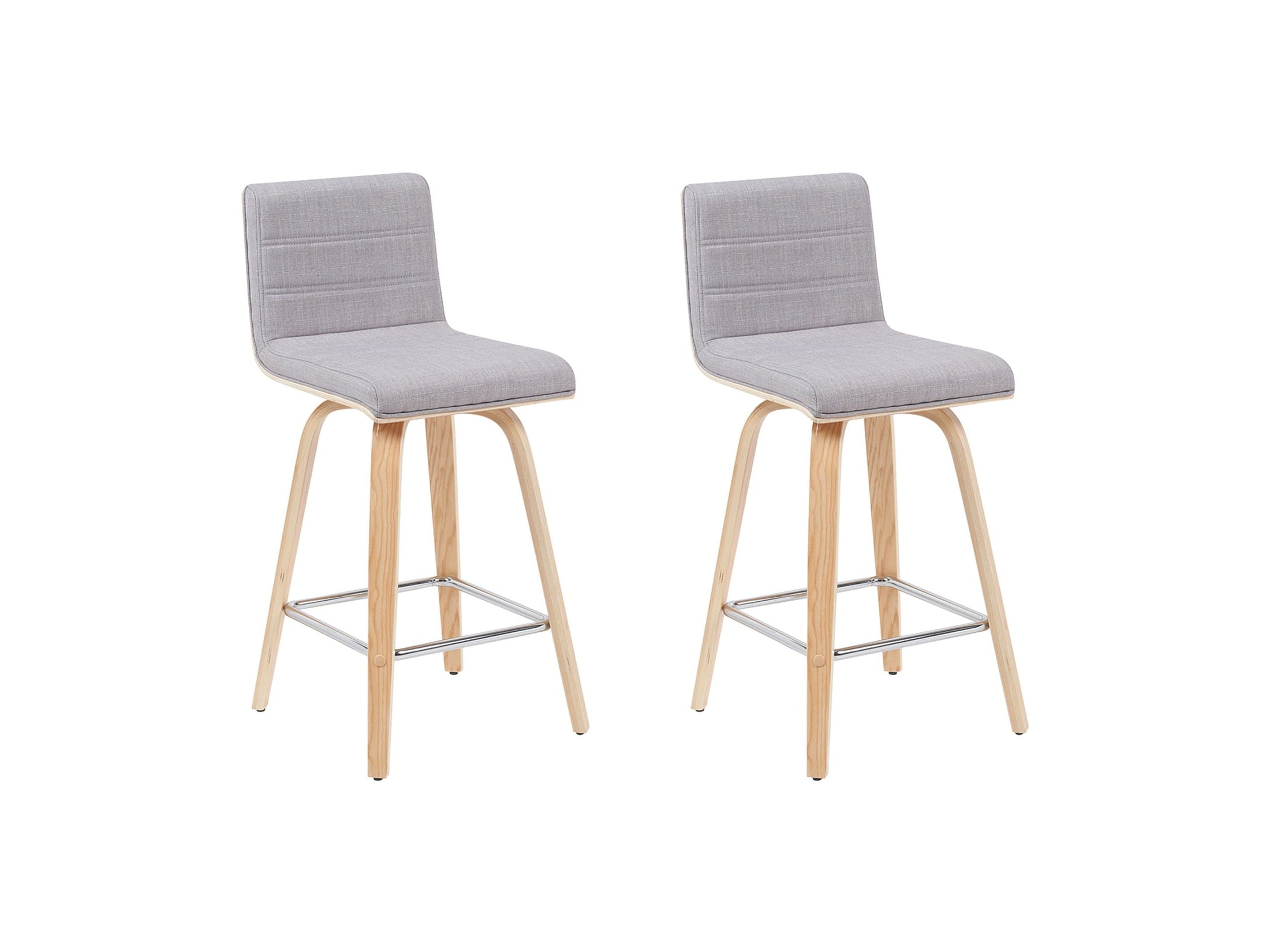 Vienna - Modern Counter Height Swivel Bar Stool - Patterned Oak Wood Frame