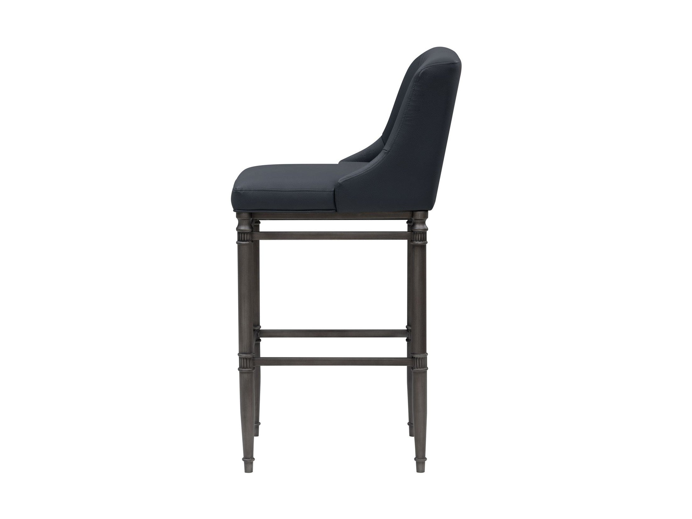 Marvin - Steel Frame Faux Leather Upholstered Bar Height Barstool