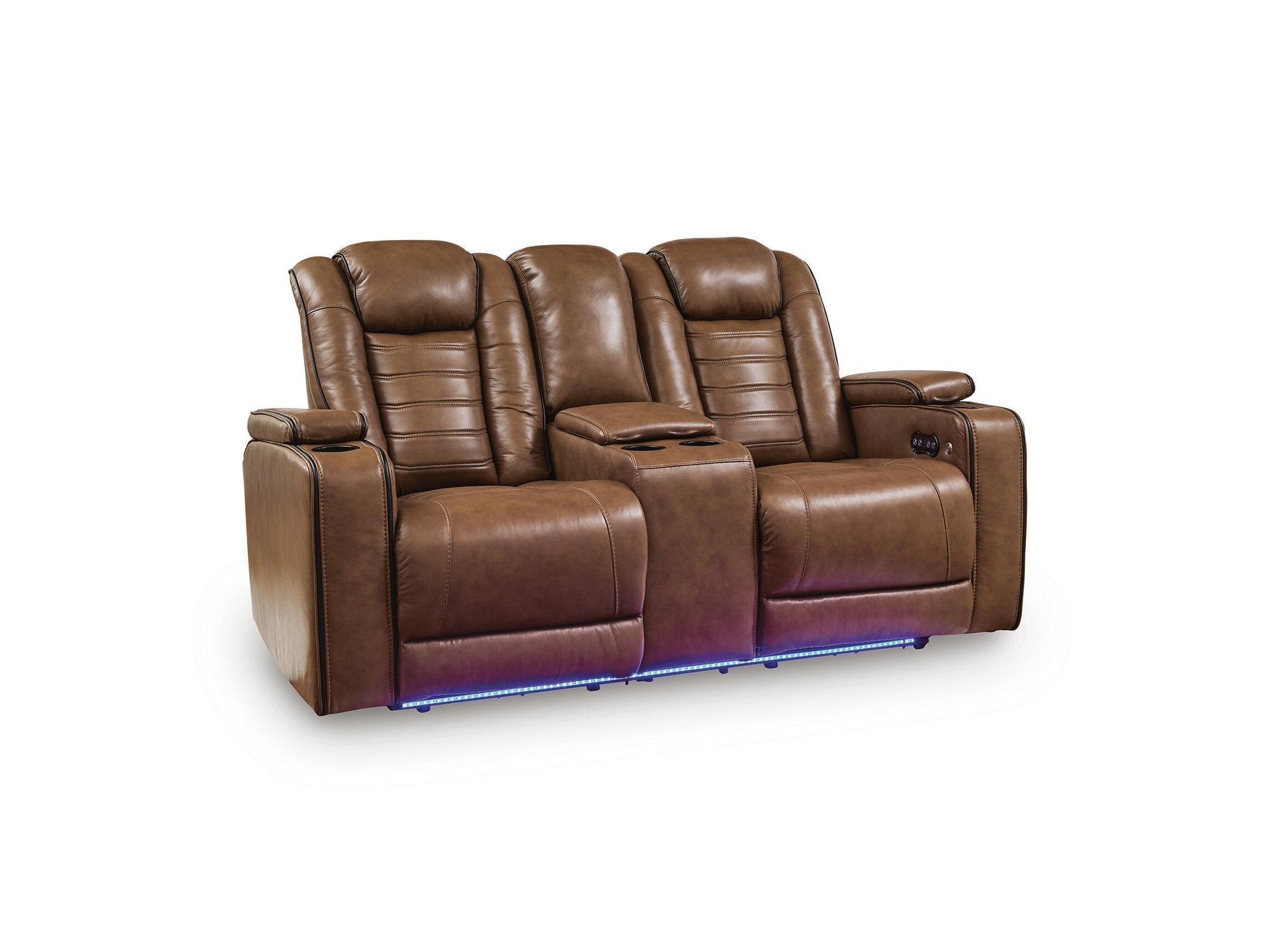 Gruaro - Power Reclining Loveseat With Console / Adjustable Headrest - Amber