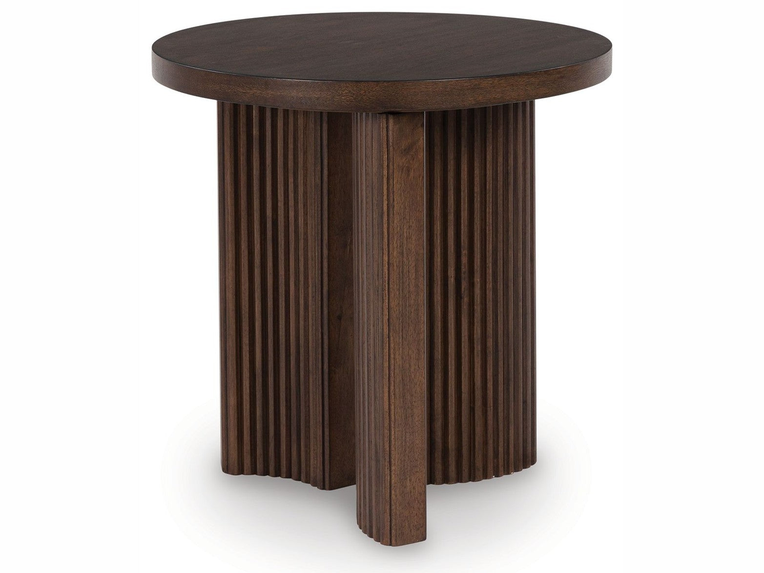 Korestone - Round End Table - Dark Brown