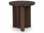 Korestone - Round End Table - Dark Brown