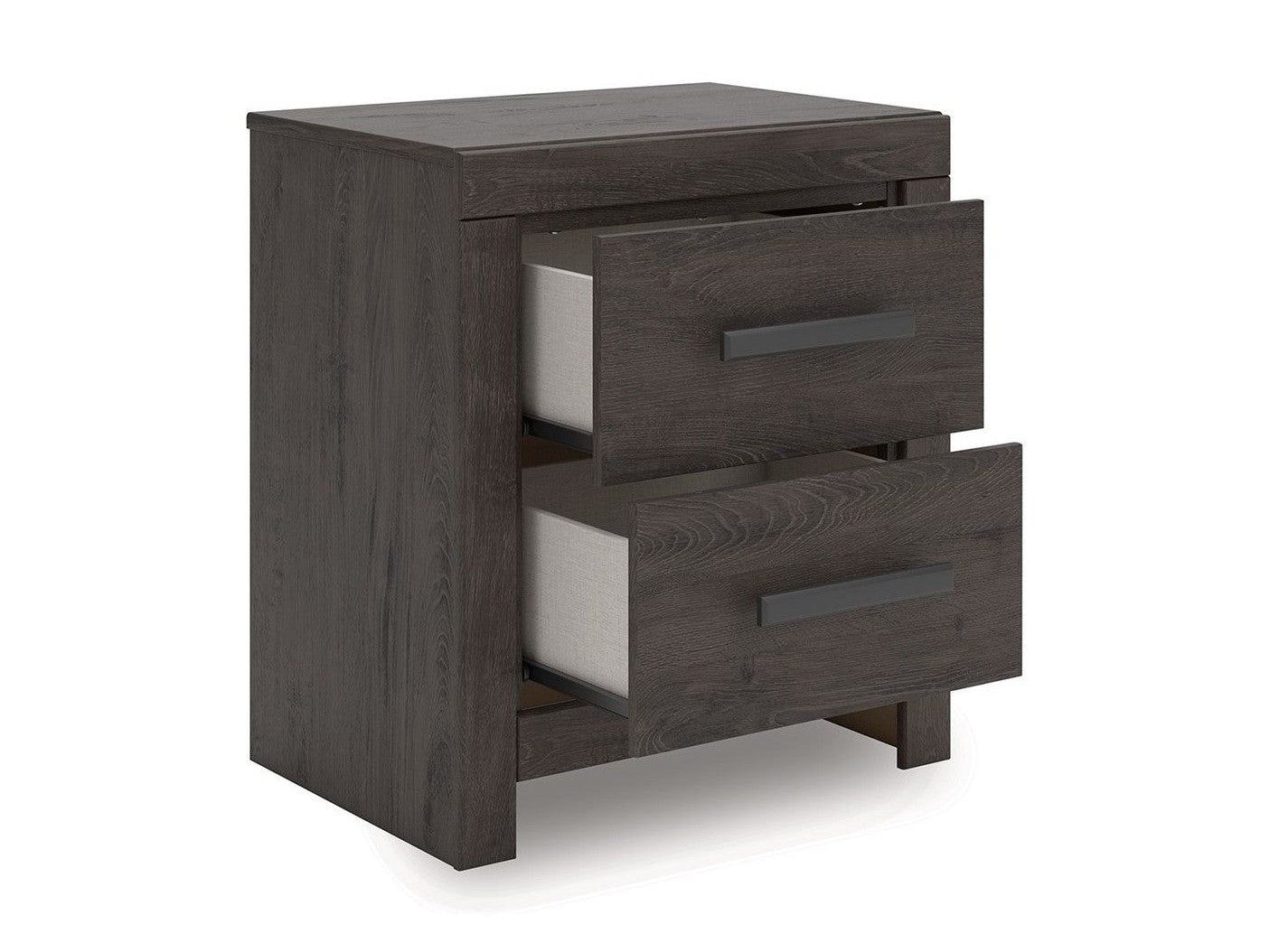 Prendonea - Two Drawer Night Stand - Charcoal