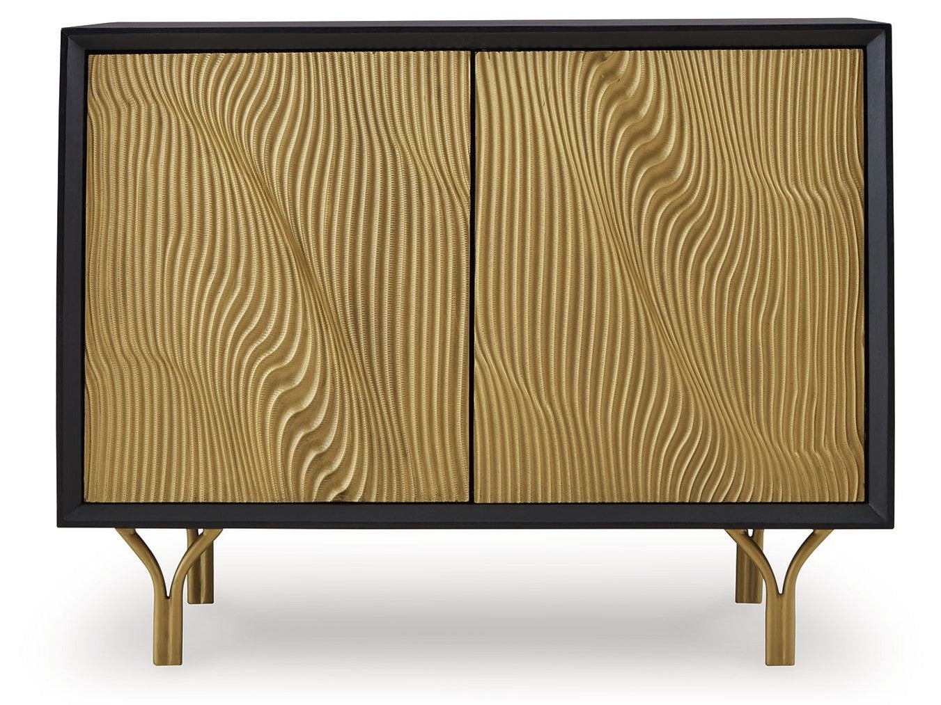 Tayner - Accent Cabinet - Black / Gold Finish