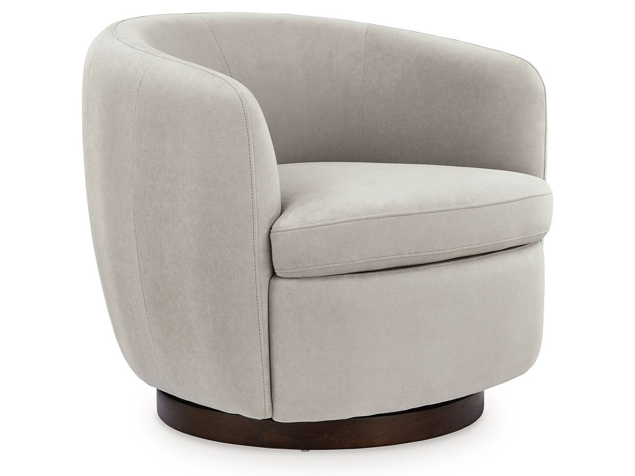 Annbury - Swivel Accent Chair - Light Beige